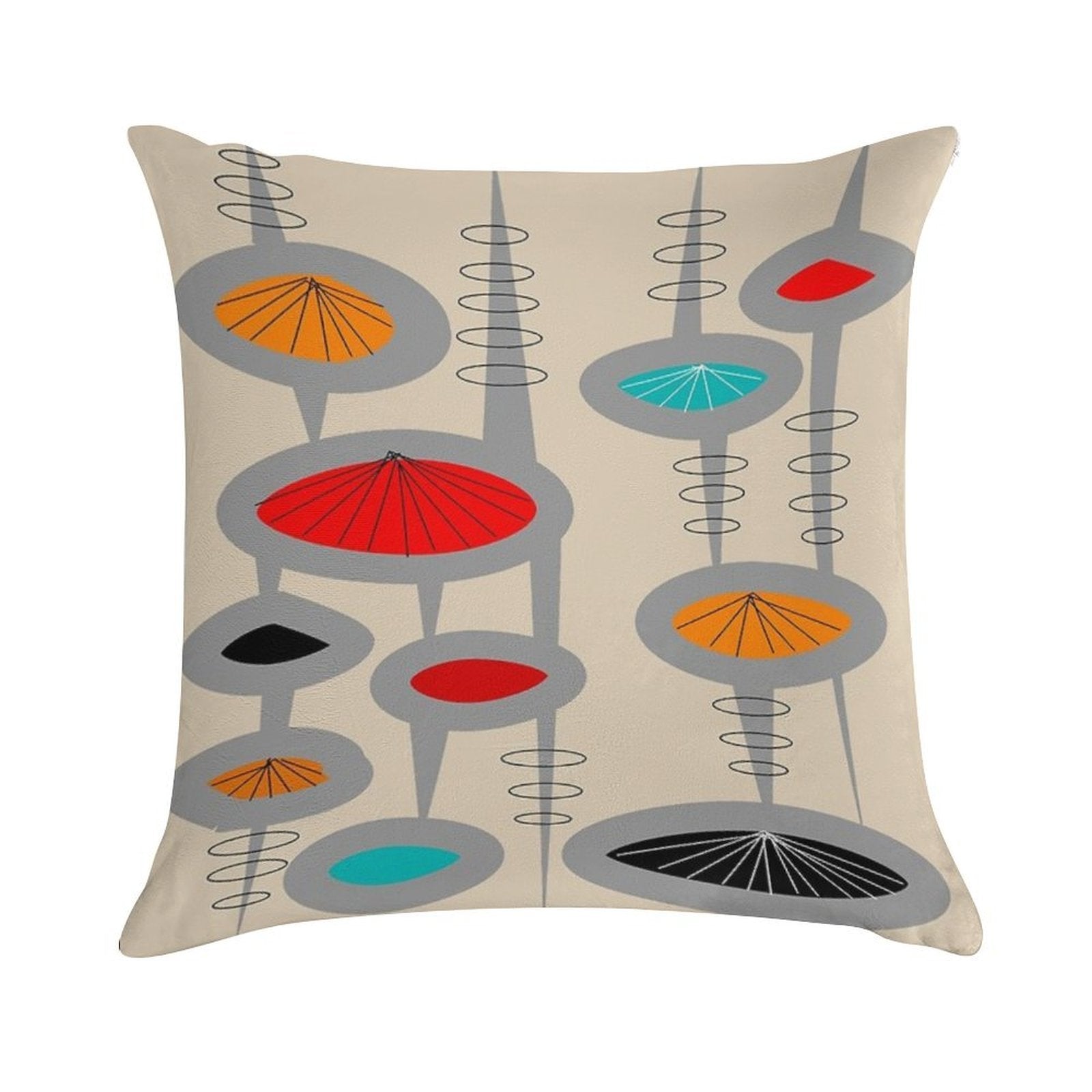 Atomic Era Inspired Art Soft Multiple Sizes Throw Pillow