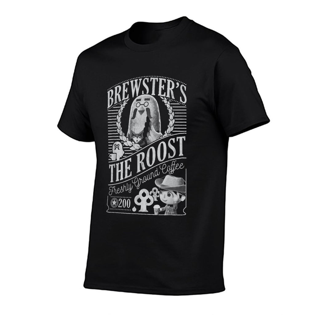 Animal Crossing Brewsters The Roost Graphic  Ribbed Collar T-Shirt