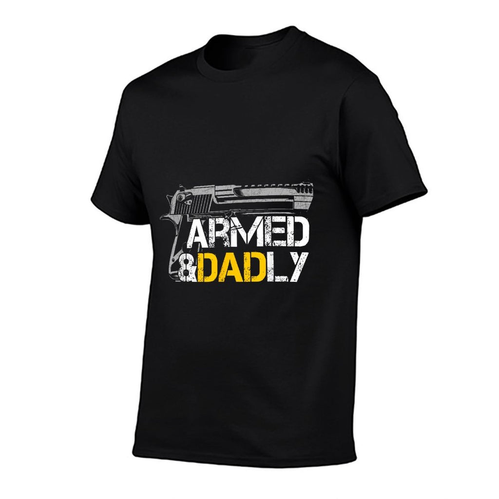 Armed And Dadly Desert Eagle Pistol Army Dad  Stretchy T-Shirt