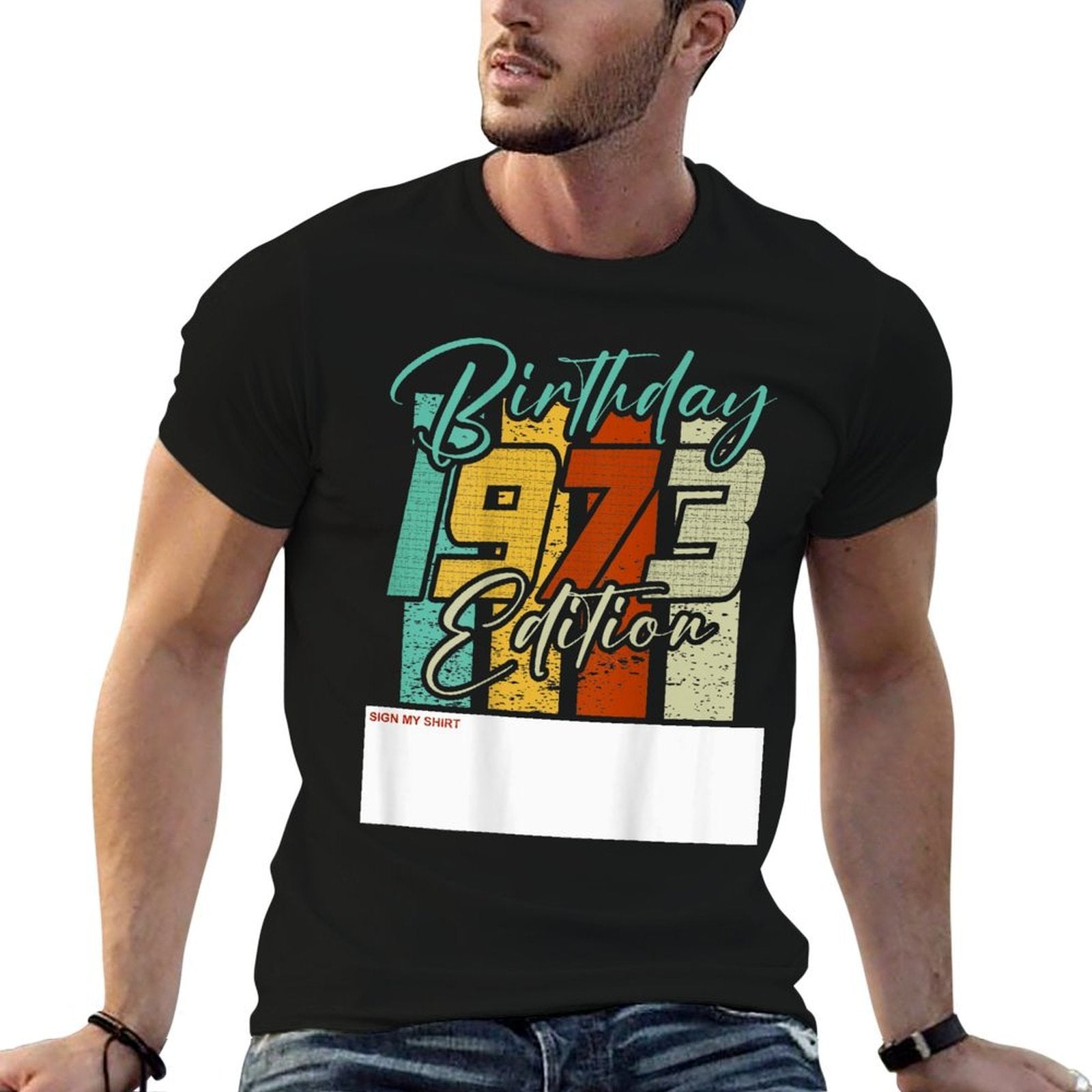 50th Birthday Limited 1973 Edition Retro Fun Backprint  Relaxed-fit T-Shirt