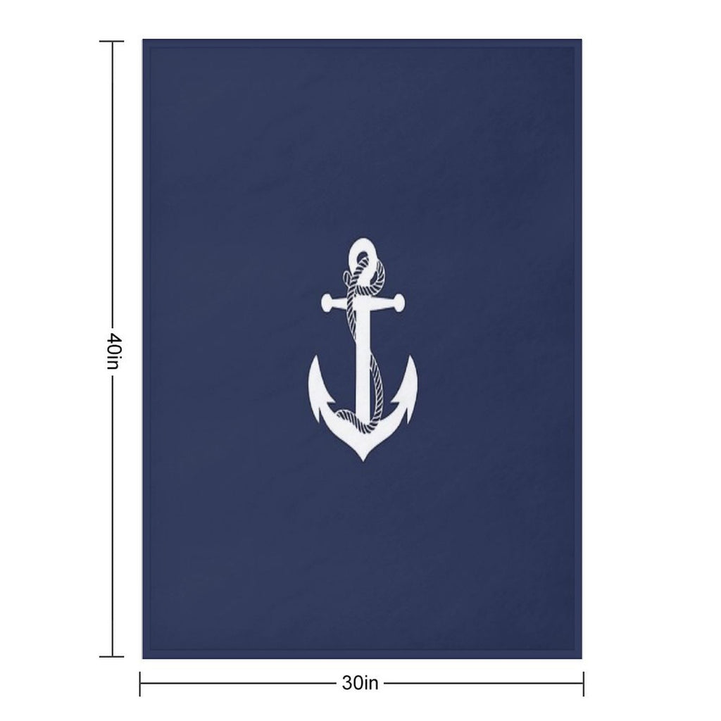 Anchor White Lightweight Throw Blanket