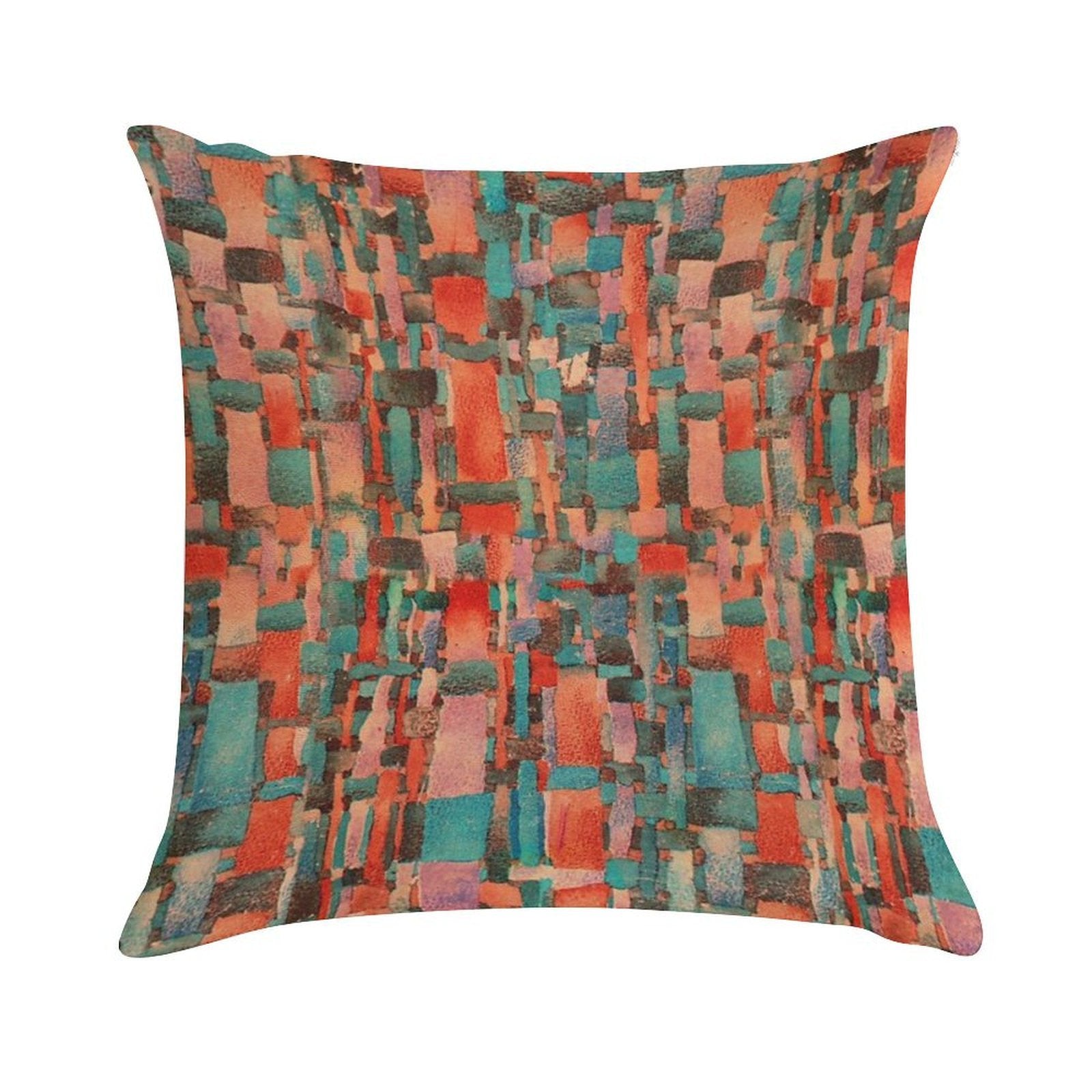 Abstract  Coral And Aqua Soft Skin-Friendly Throw Pillow