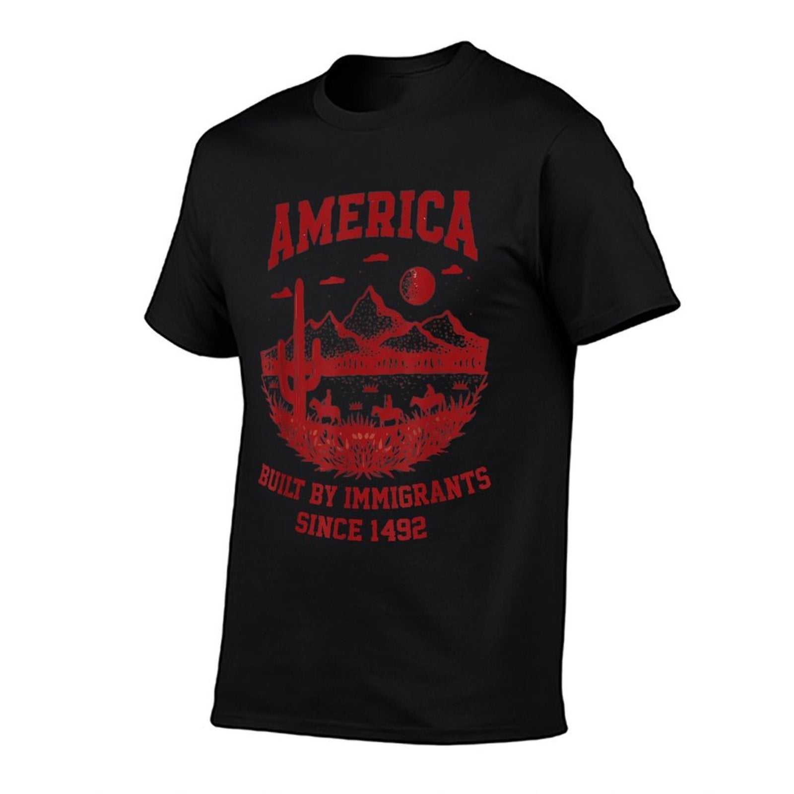 America Built By Immigrants Since 1492 4th Of July  Eco-friendly Material T-Shirt