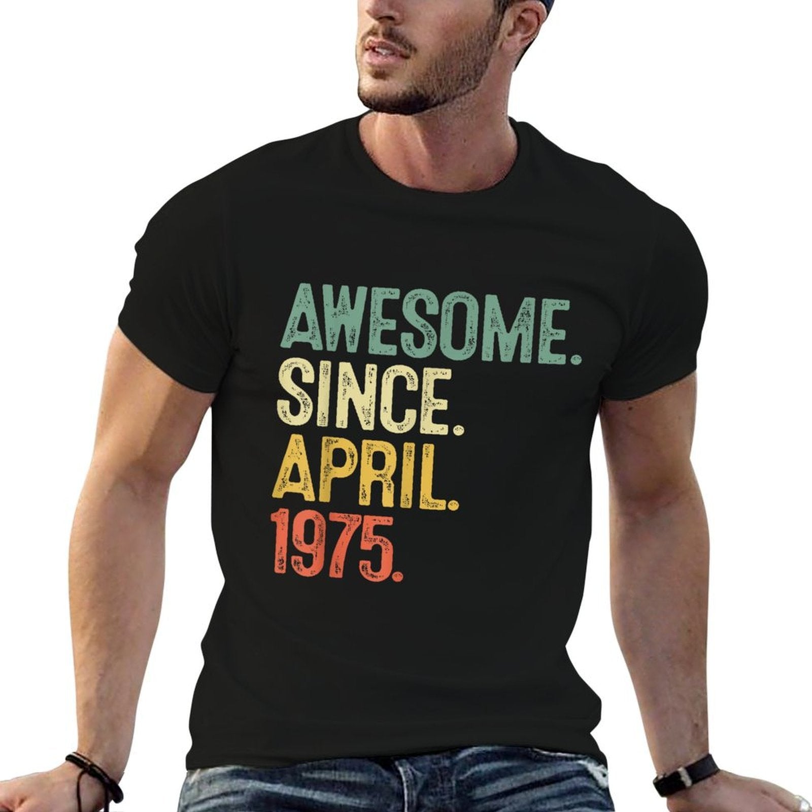 50 Year Old Gifts Awesome Since April 1975 50th Birthday Men  Versatile T-Shirt