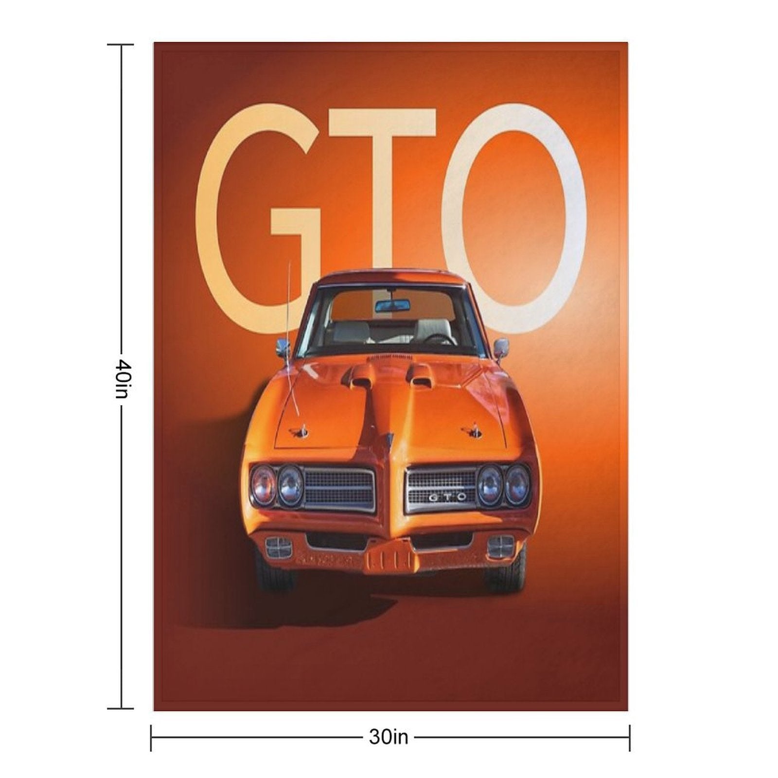 1969 Orange GTO Plush Throw Blanket