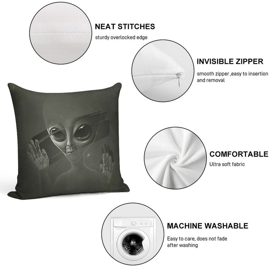 Alien Soft Decorative Cover Throw Pillow