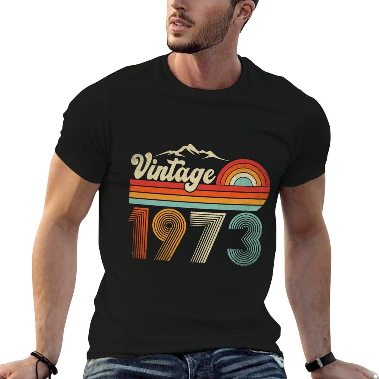 50 Year Old Retro Gift Men Women Vintage 1973 50th Birthday  Slim-fit Cut T-Shirt