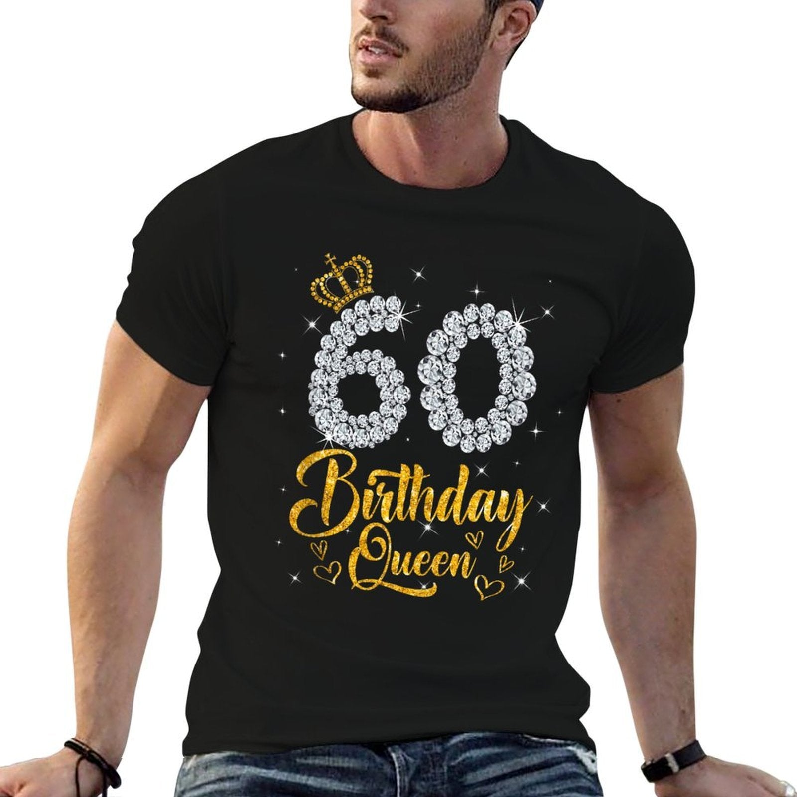60th Birthday Queen 60 Years Old Women Girls Diamond Crown  Vintage-inspired T-Shirt