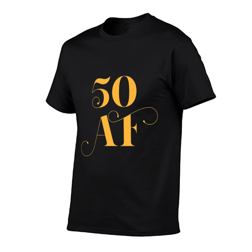50 AF  50 Years Old  Fancy Golden Yellow 50th Birthday Premium  Polyester Blend T-Shirt