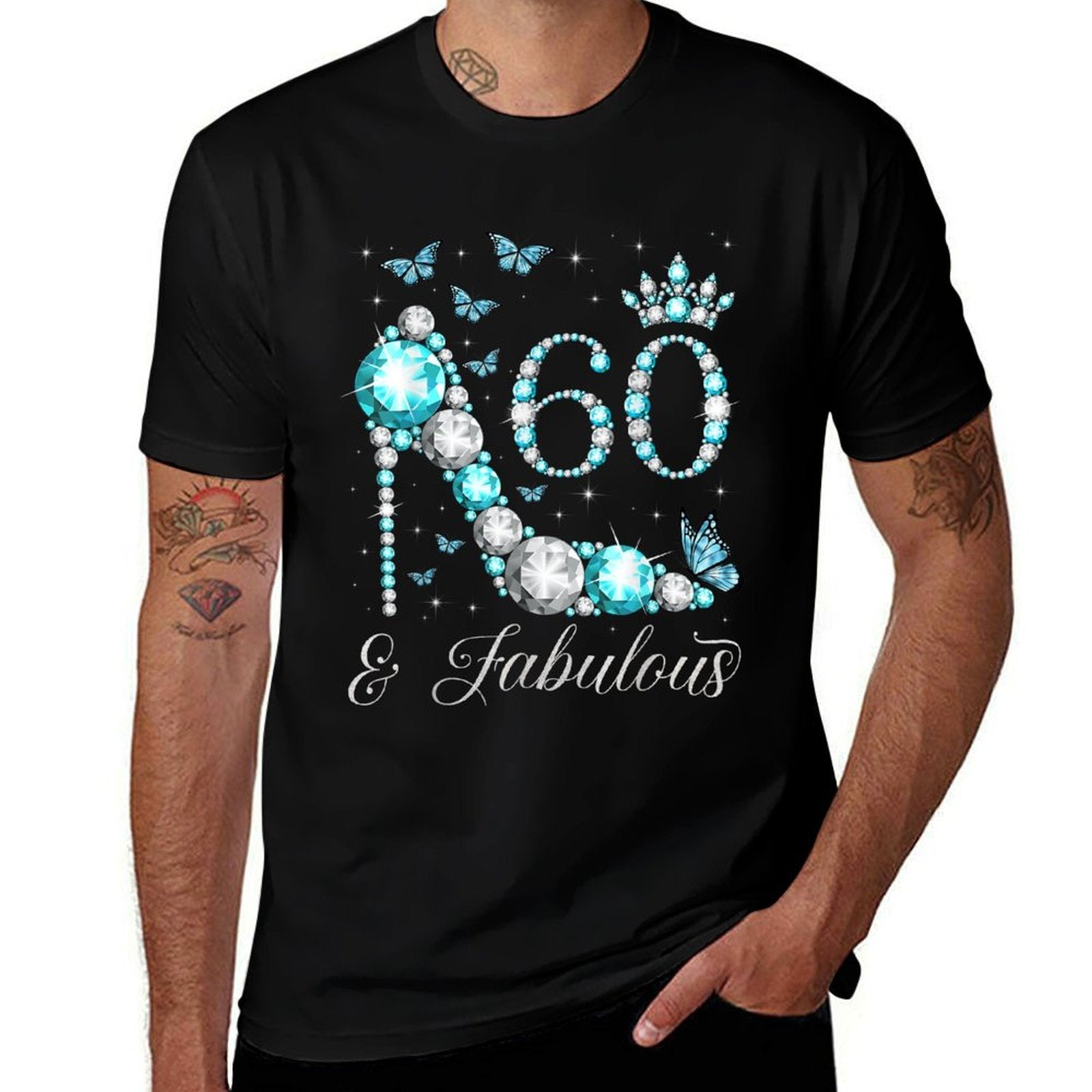 60 & Fabulous 60 Years Old 60th Birthday Queen  Tagless Design T-Shirt