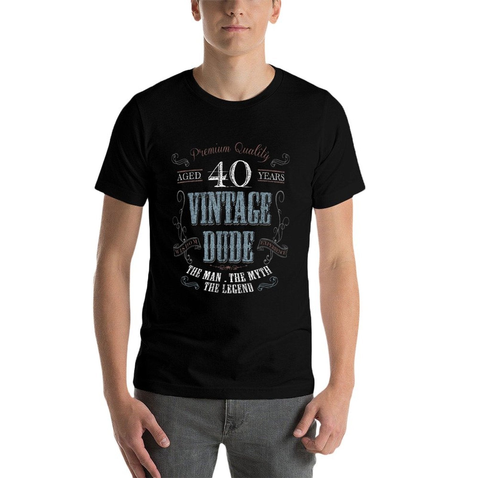 40th Birthday Idea for Vintage Lover 40 Years Old Dude  Slim-fit Cut T-Shirt