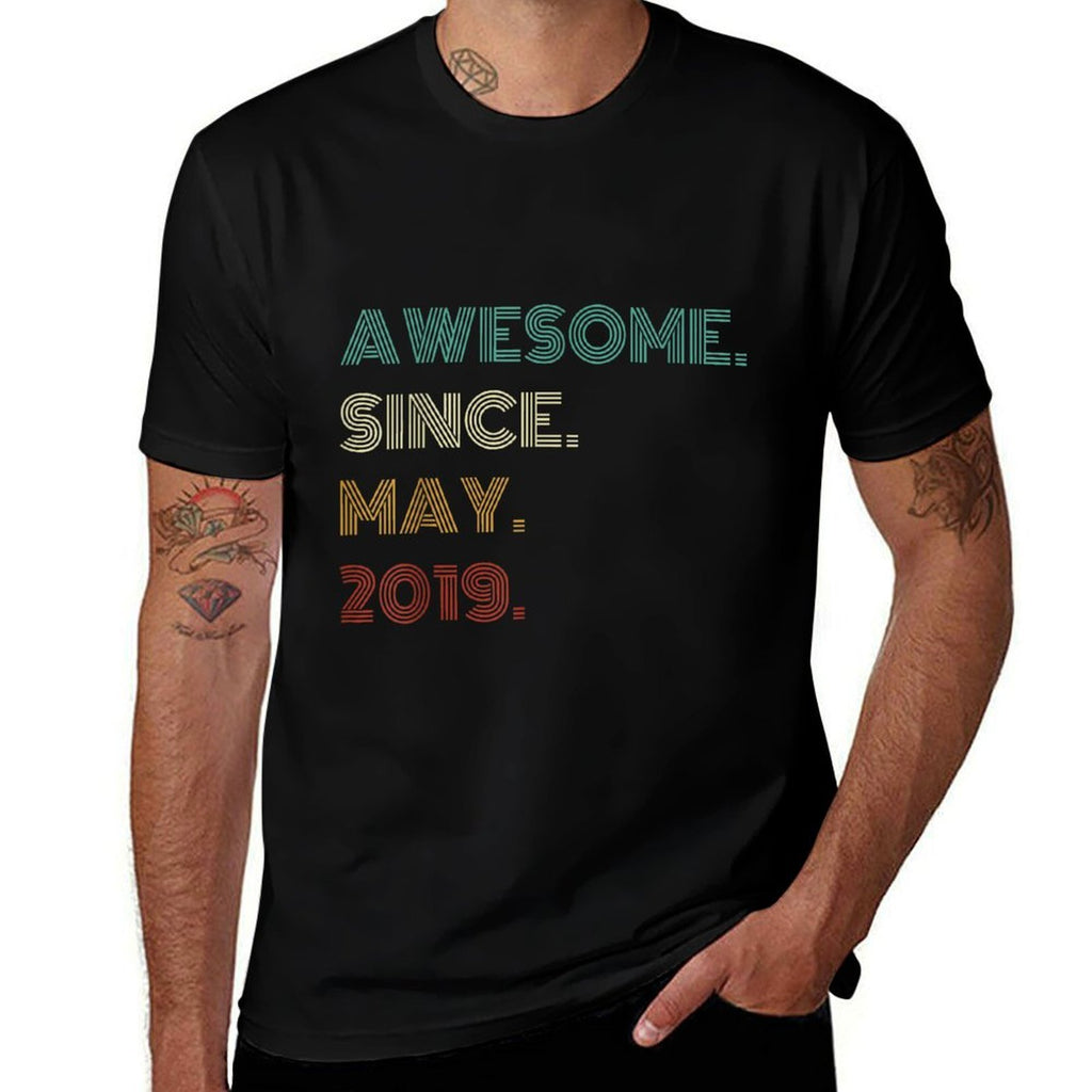 6 Years Old Awesome Since May 2019 6th Birthday  Affordable Price T-Shirt