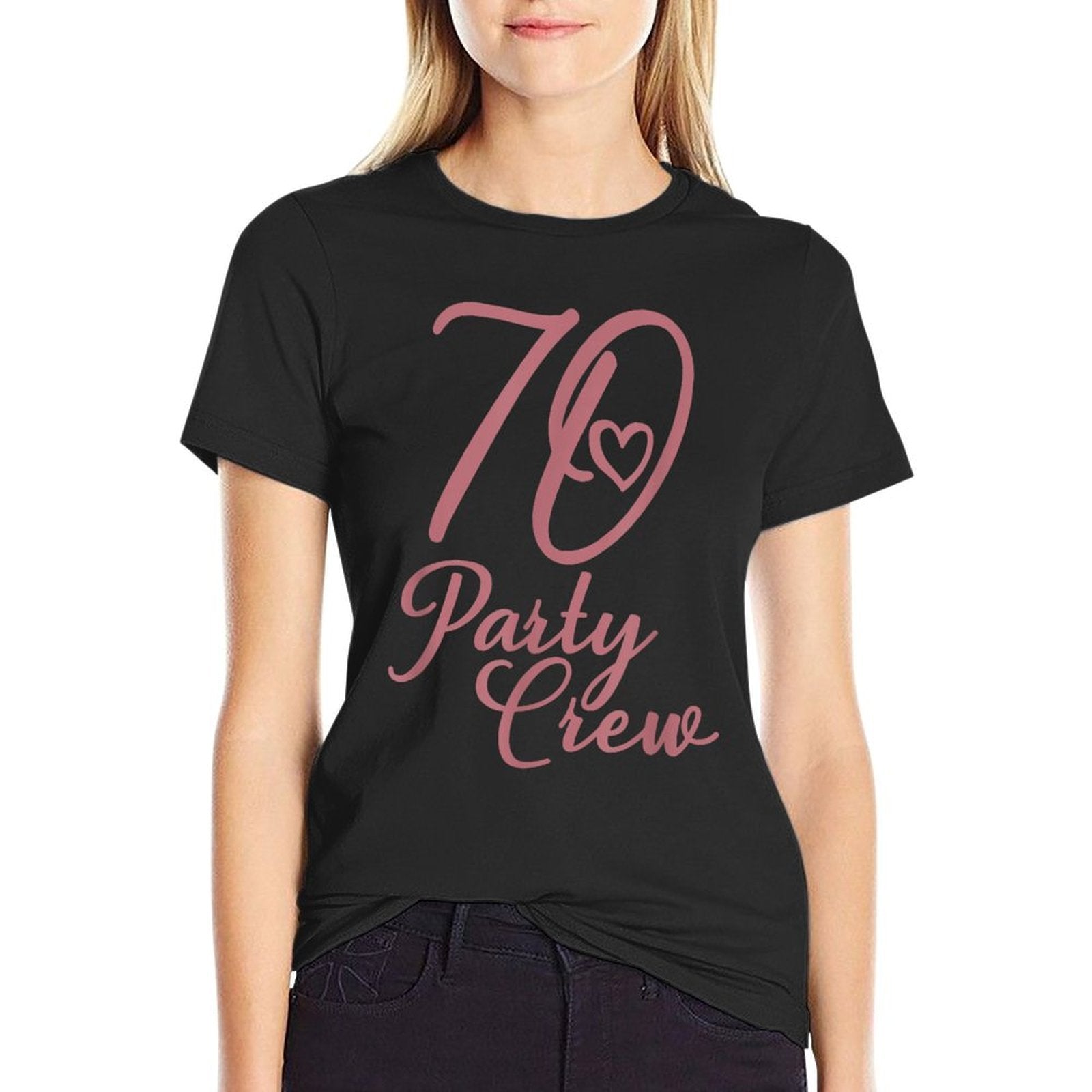 70 Party Crew, Matching Group Women 70th Birthday  Oversized Silhouette T-Shirt