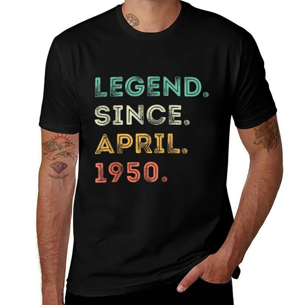 75 Years Old Legend Since April 1950 75th Birthday  Polyester Blend T-Shirt