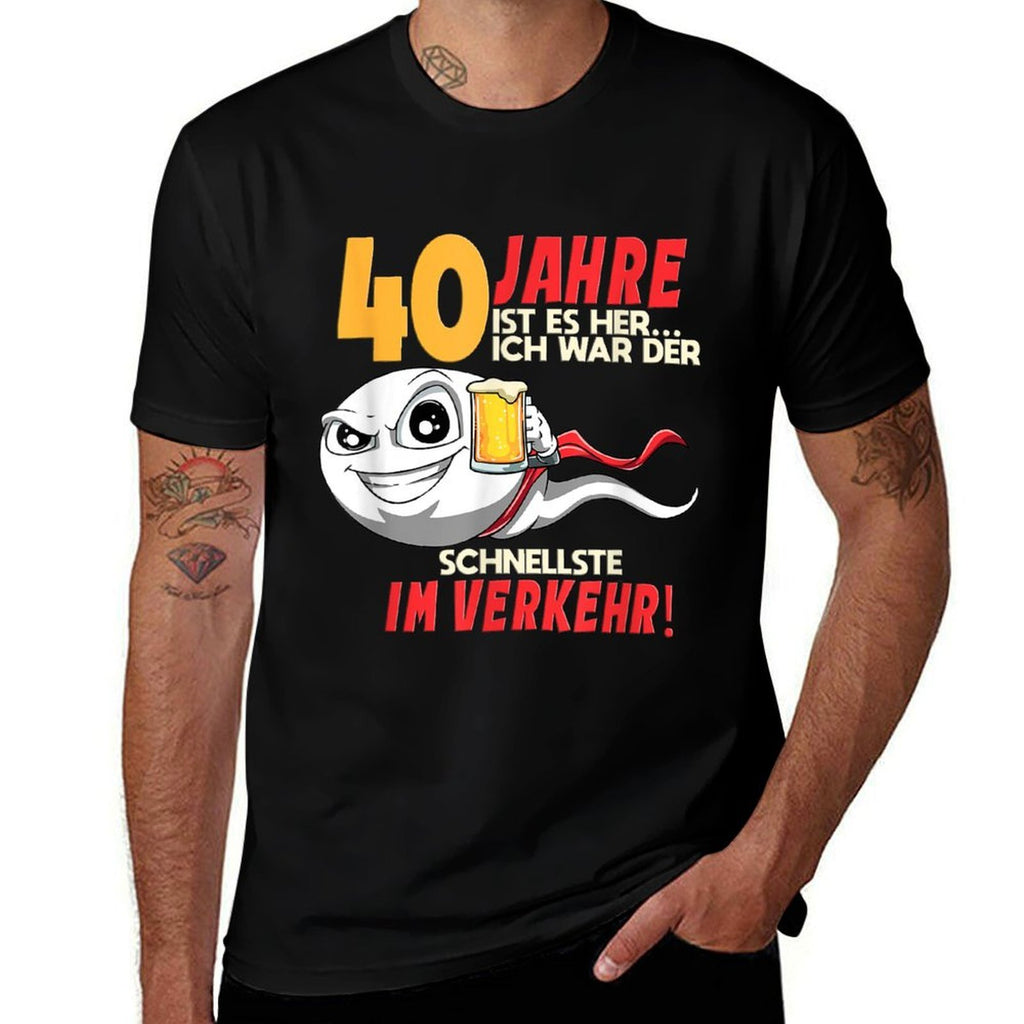 40th Birthday Man Sperm 40 Years Gift  Tagless Design T-Shirt