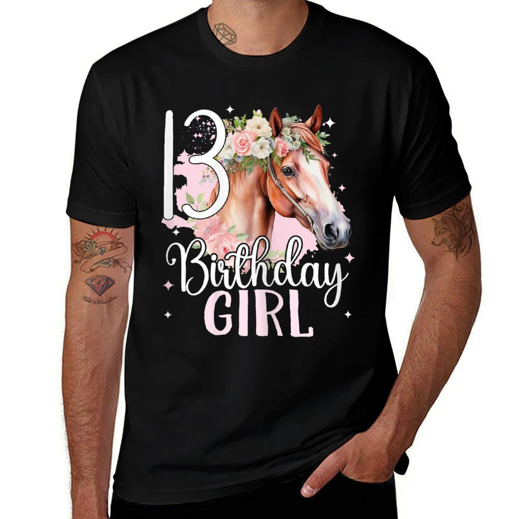 13th Birthday Horse Girl Thirteen I Am 13 Birthday Girl  Eco-friendly Material T-Shirt