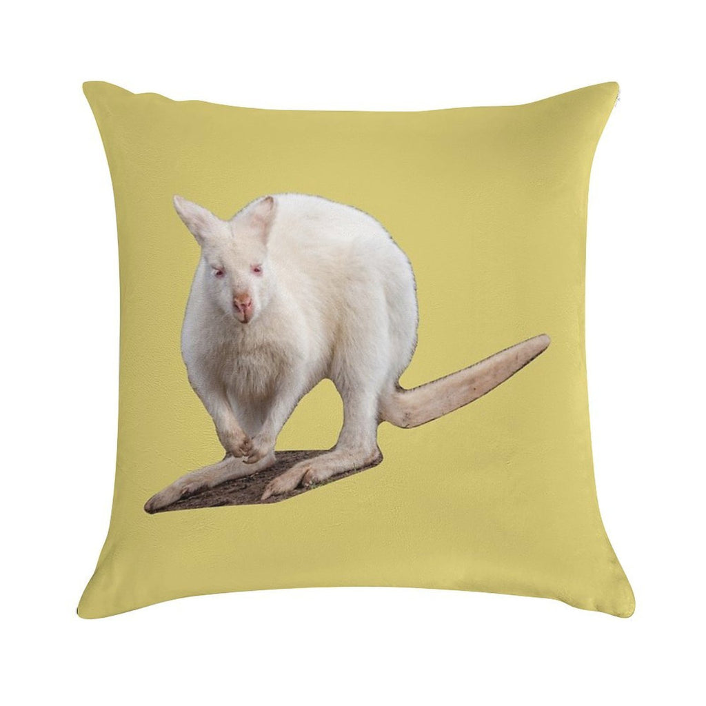 Albino Wallaby Soft Skin-Friendly Throw Pillow