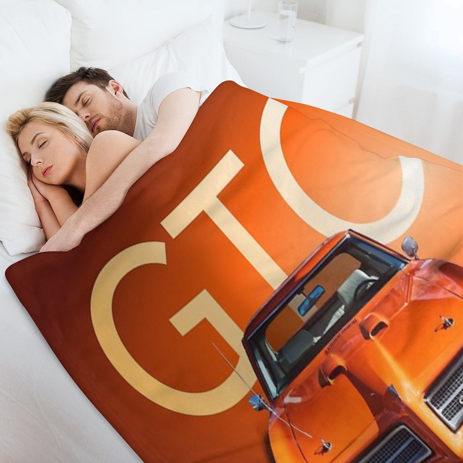 1969 Orange GTO Plush Throw Blanket