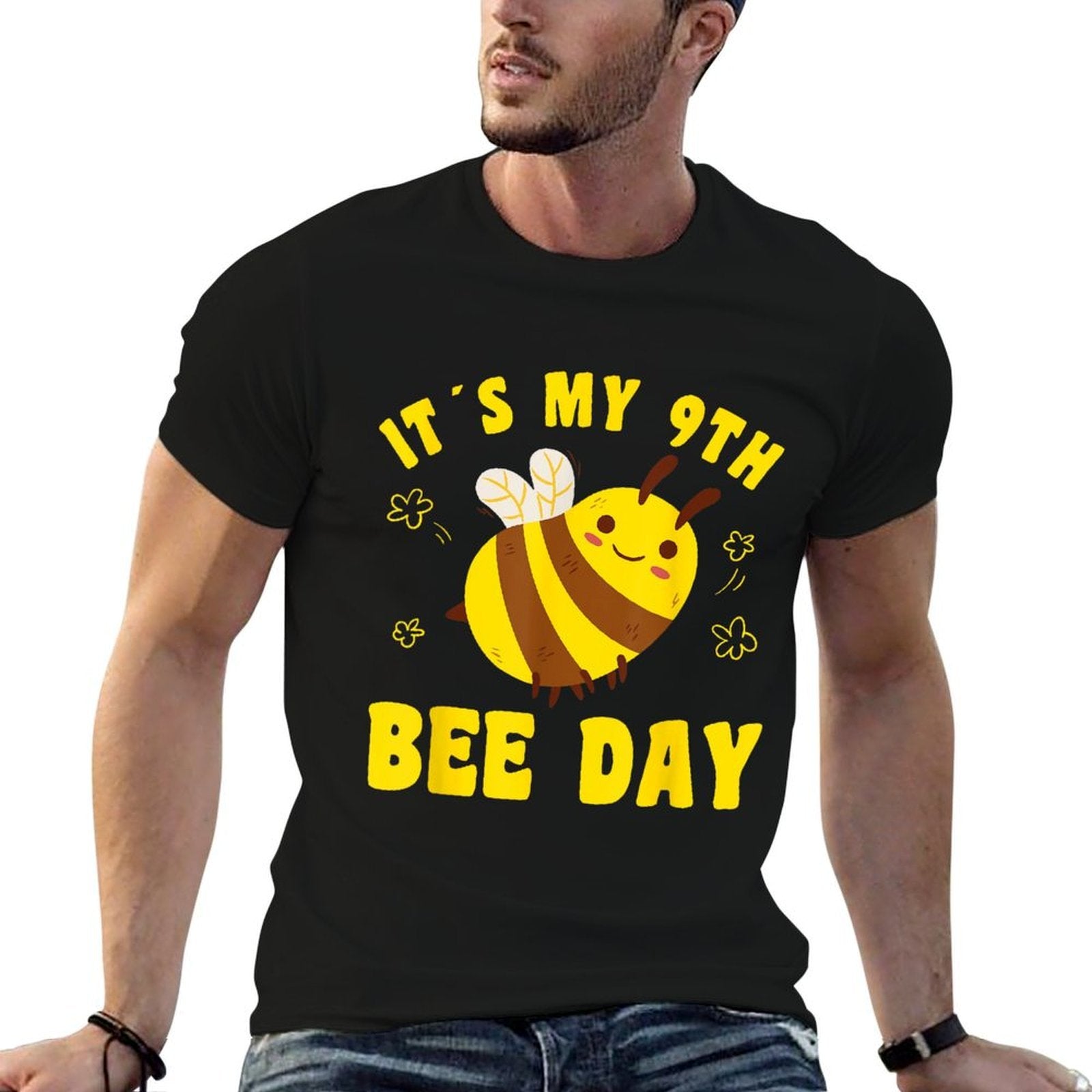 9 Year Old Happy 9th Birthday Bee Day Bee 9th Birthday  Easy-care T-Shirt