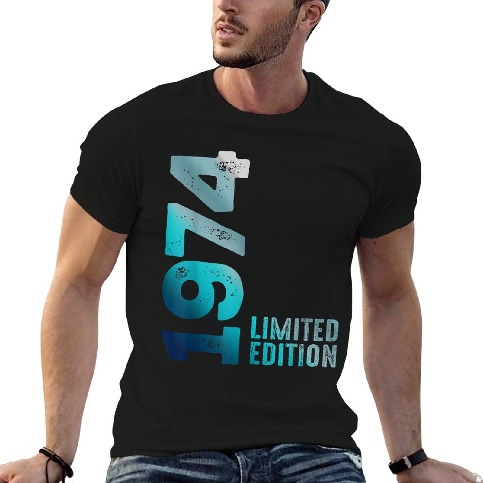 1974 Birth Vintage Since 1974 Retro 1974 Limited Edition  Oversized Silhouette T-Shirt