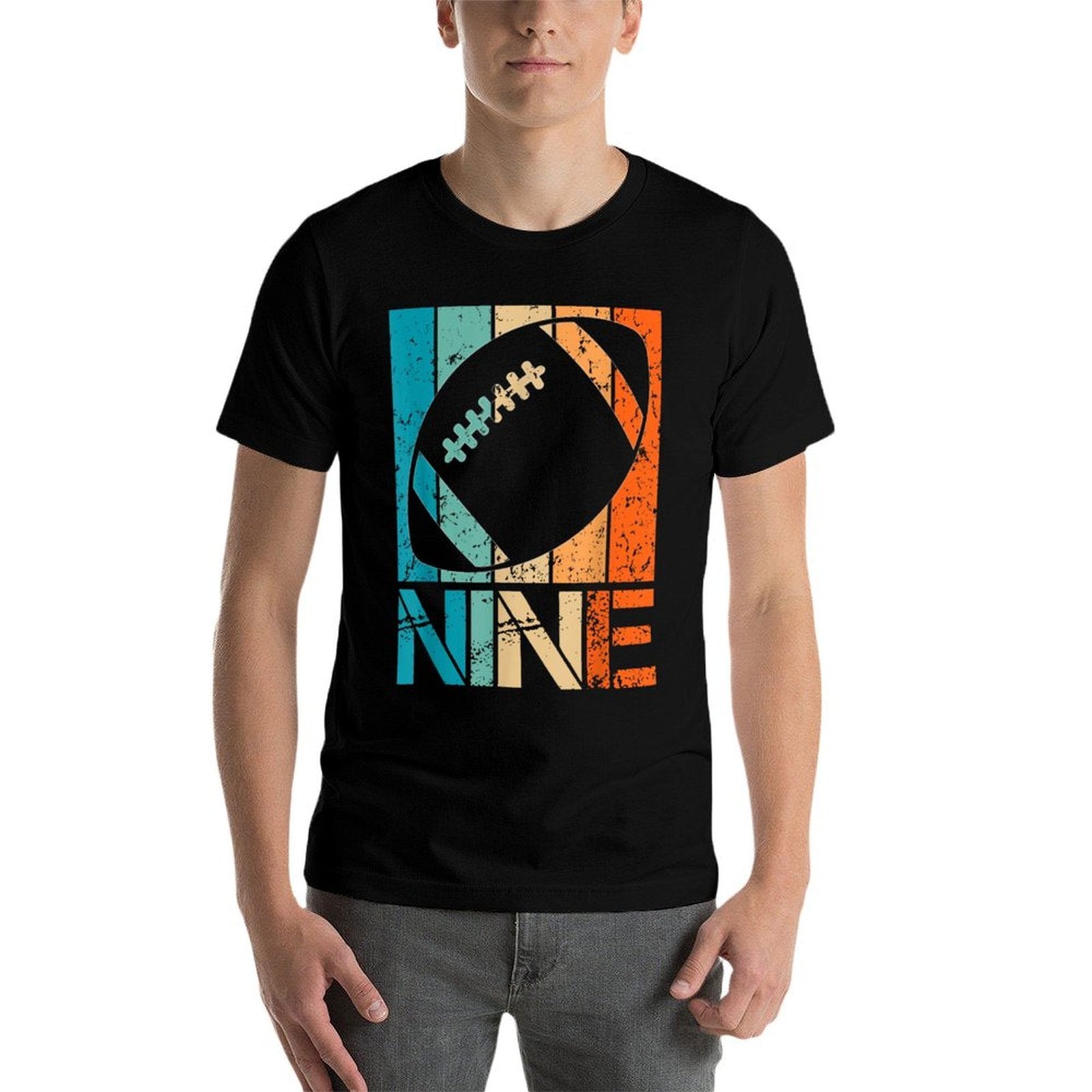 9th Football Birthday 9 Year Old 9yr Boys Birthday Football Comfortable T-Shirt