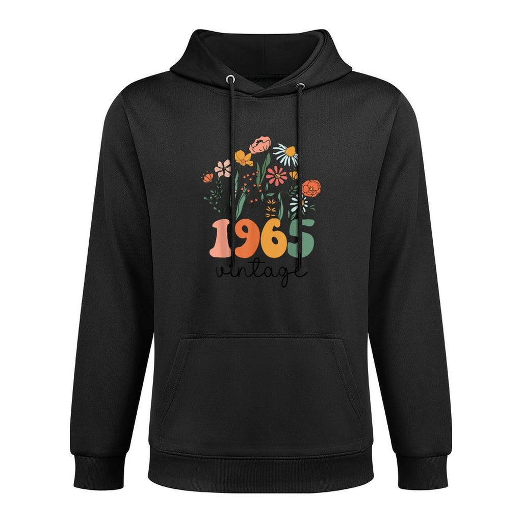 60 Years Old Vintage 1965 60th Women Birthday Wildflower Shape Retention Hoodie