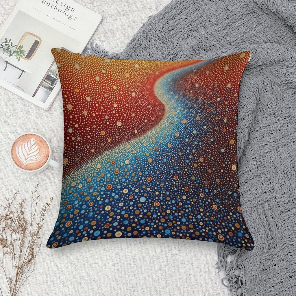 Aboriginal Authentic Art - Sea of Pebbles Soft Home Decor Throw Pillow