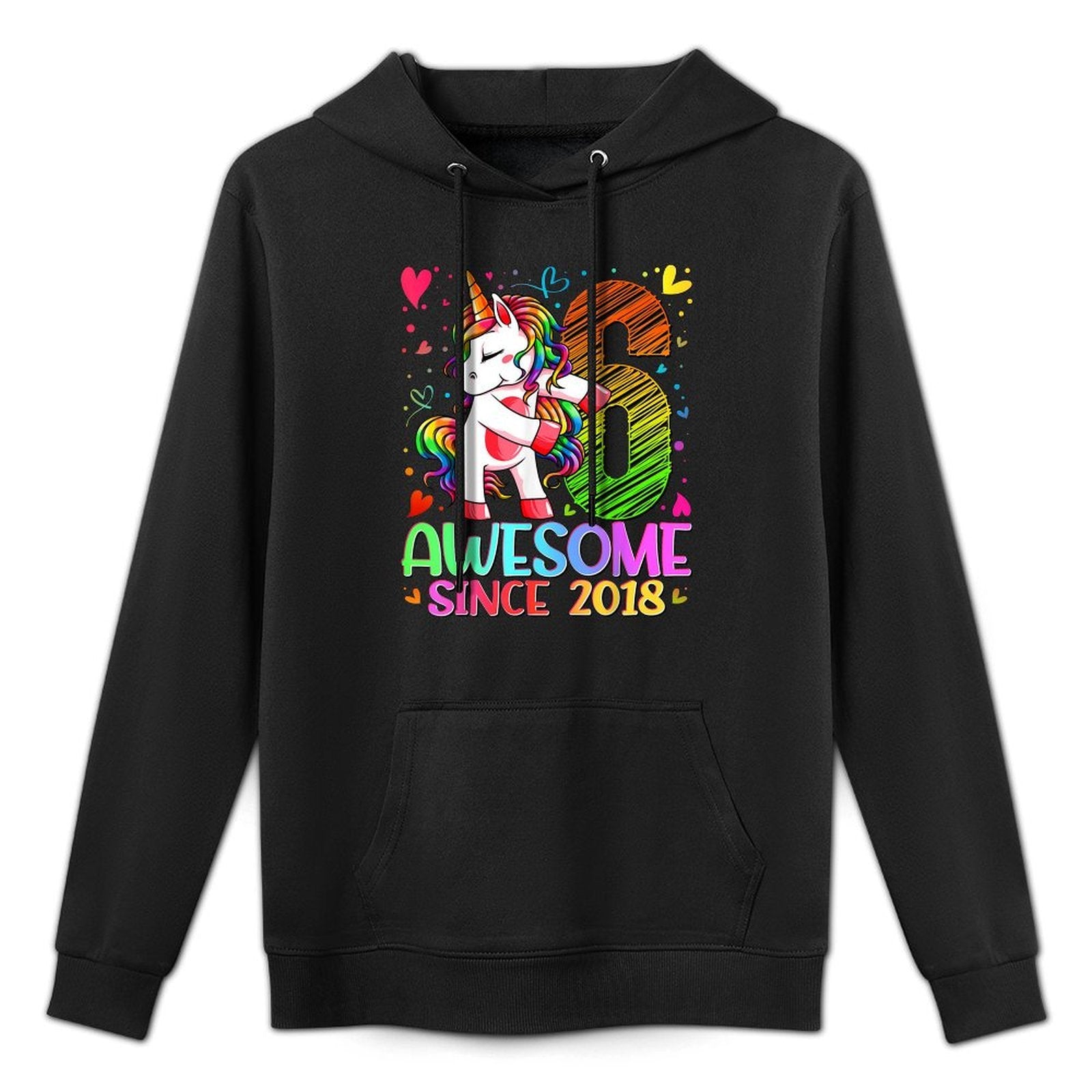 6 Years Old Flossing Unicorn Gifts 6th Birthday Girl Party Versatile Streetwear Hoodie