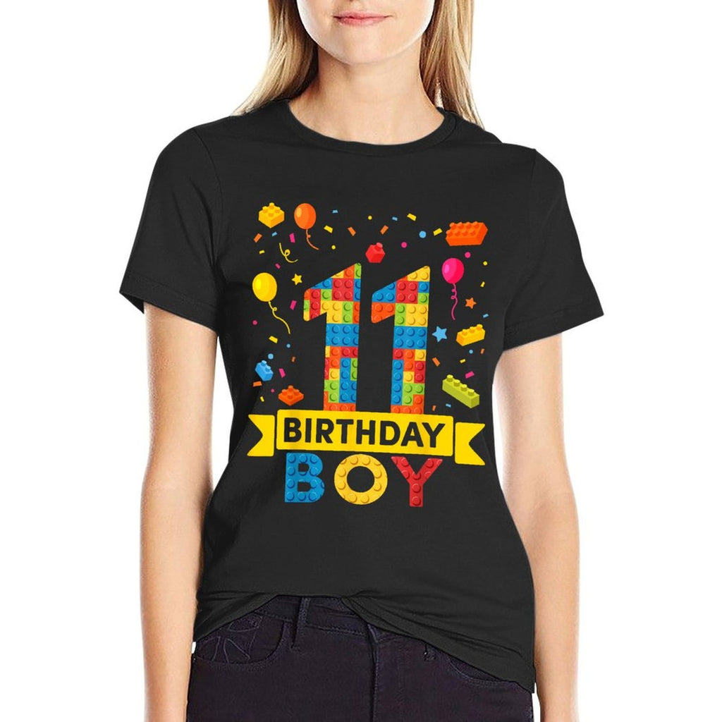 11 Year Old Building Blocks 11th Birthday Boy  Relaxed-fit T-Shirt