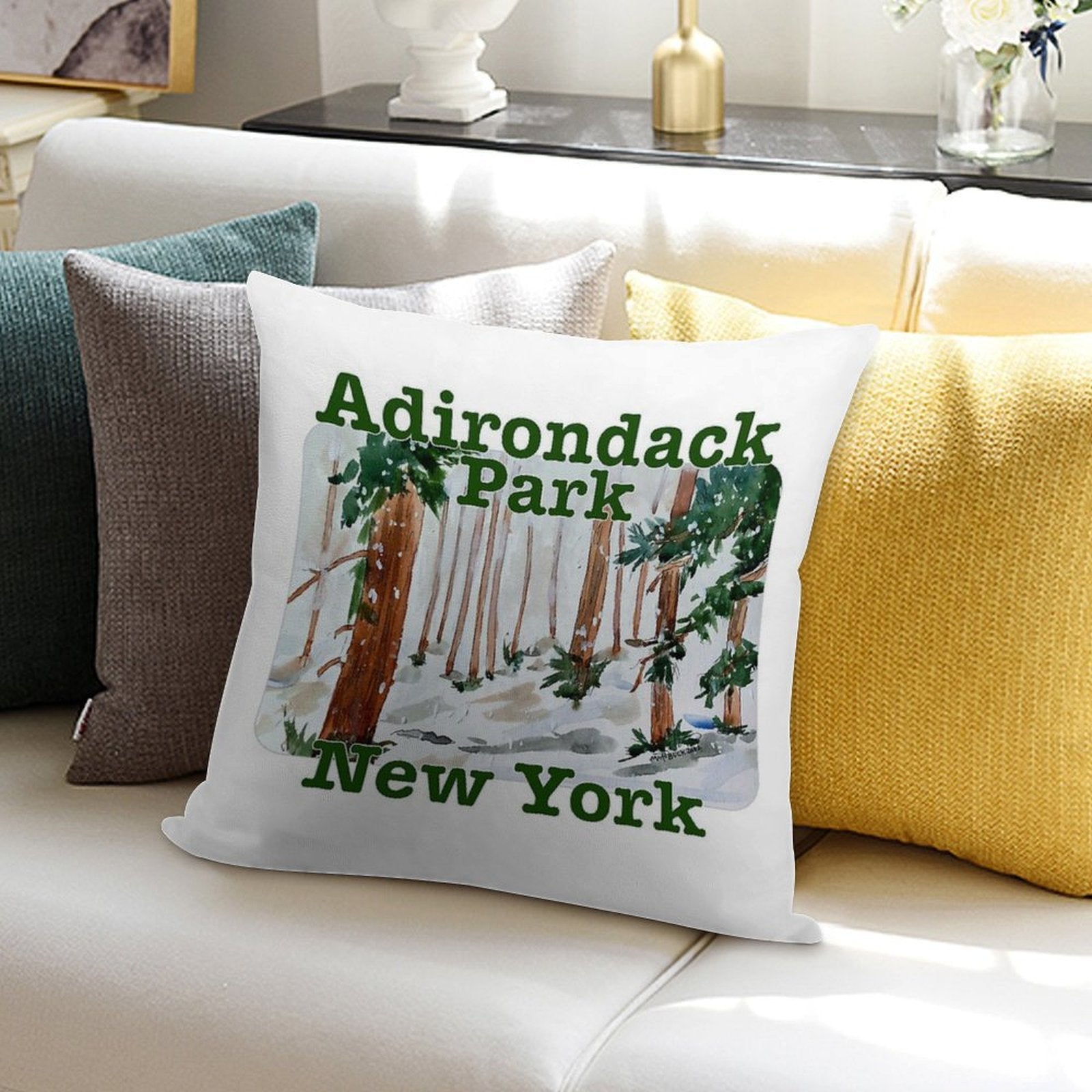 Adirondack Park, New York Soft Gift Ready Throw Pillow
