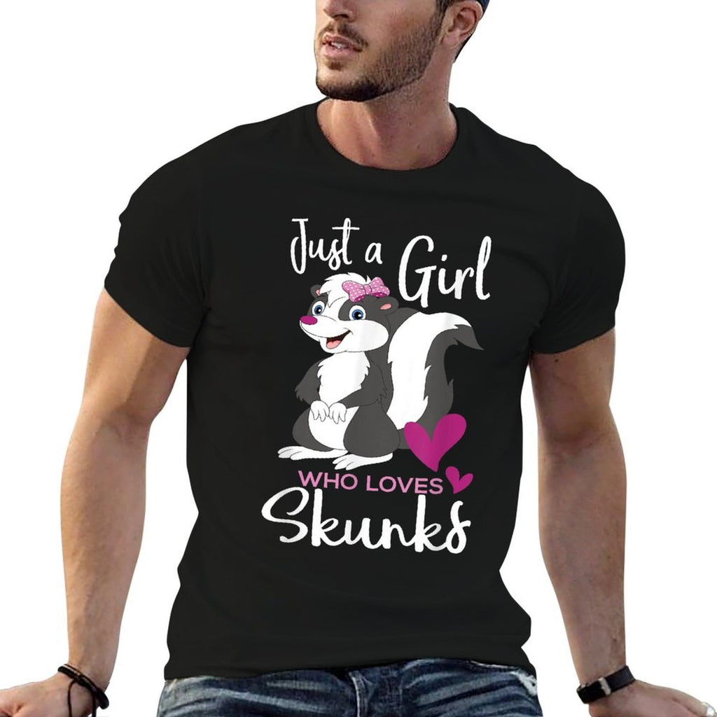A Girl Who Loves Skunks - Skunk Lover Zookeeper Zoologist  Polyester Blend T-Shirt