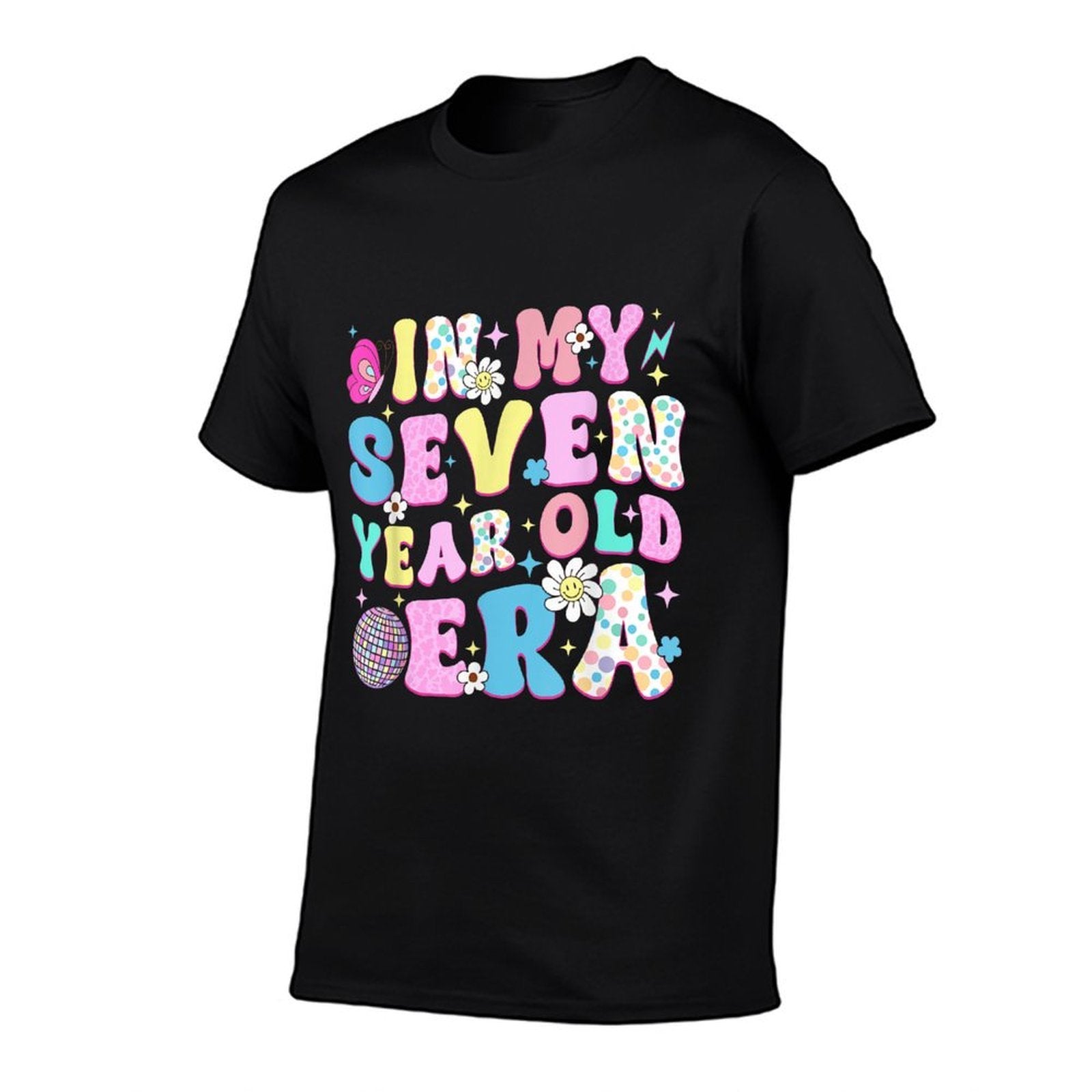 7 Year Old In My Seven Year Old Era Girl Kids 7th Birthday  Heathered Texture T-Shirt