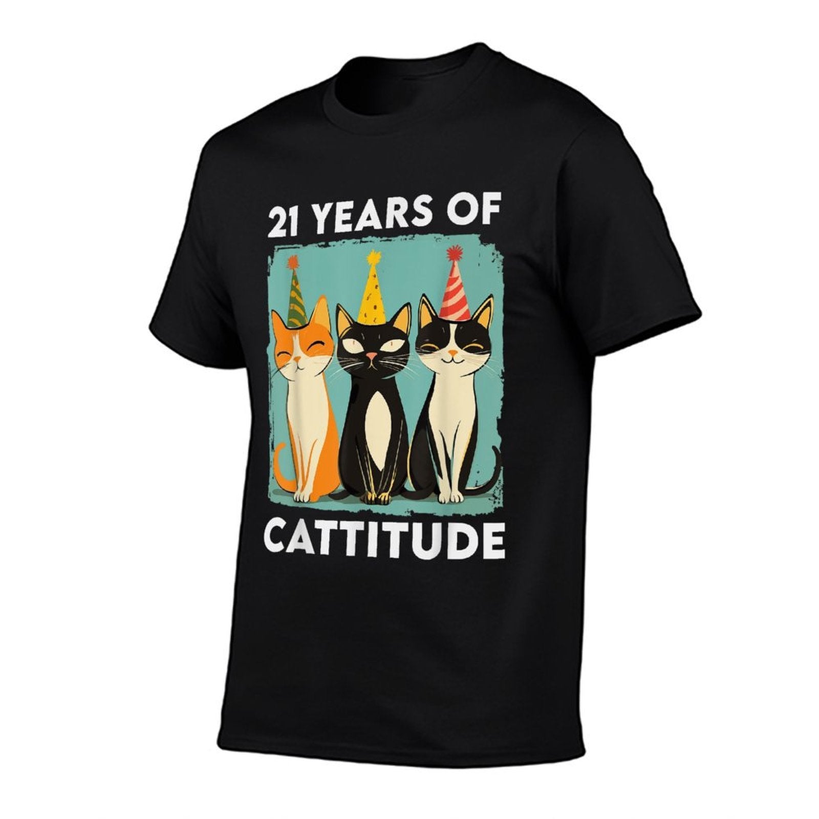 21 Years Of Cattitude 21st Birthday Cat Lover 21 Years Old  Summer-ready Fabric T-Shirt