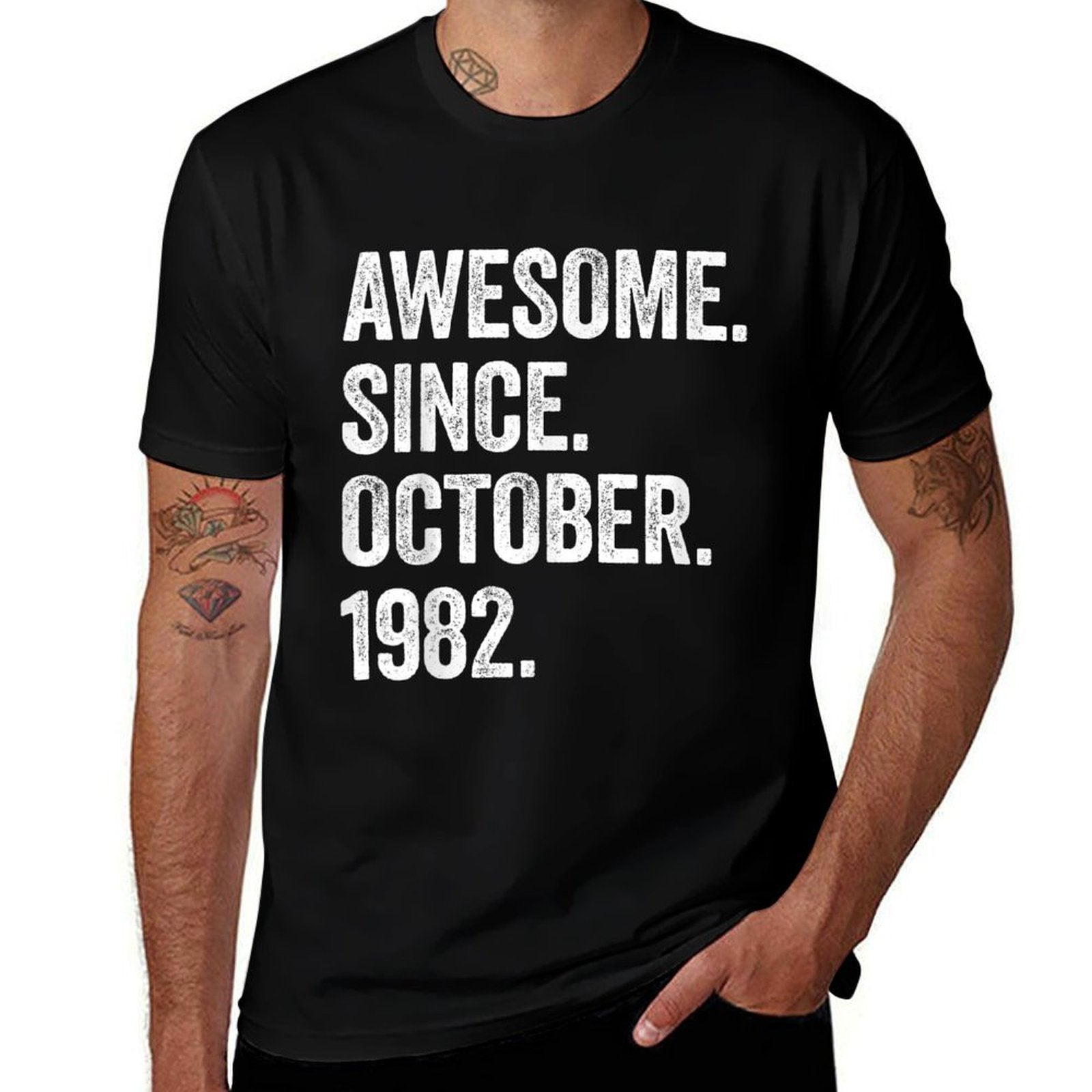 40 Years Old Awesome Since October 1982 40th Birthday  Easy-care T-Shirt