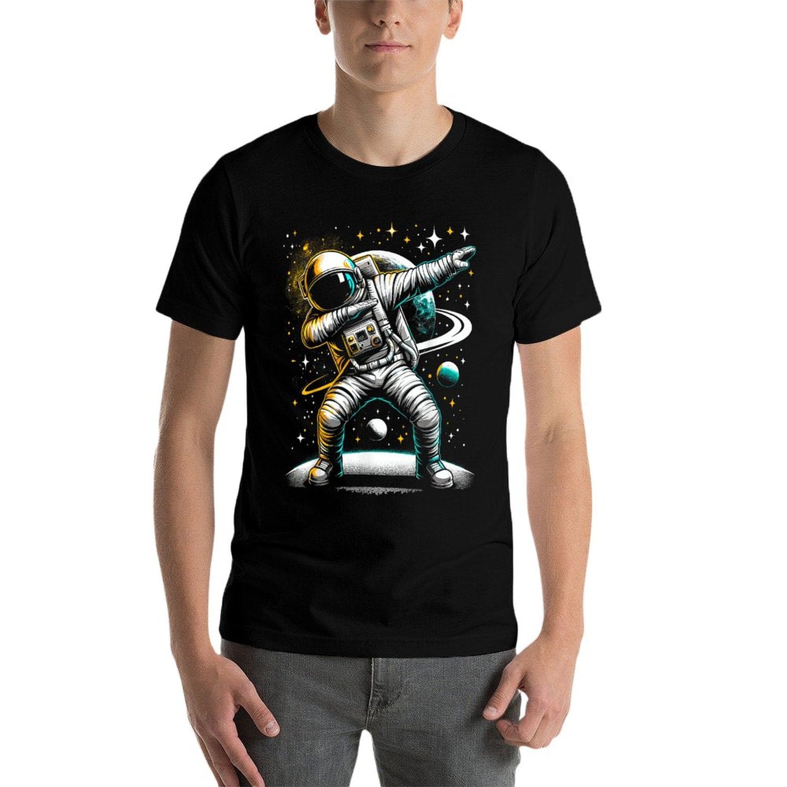 Astronaut Dabbing in Space Galaxy Adventure  Quick-drying T-Shirt