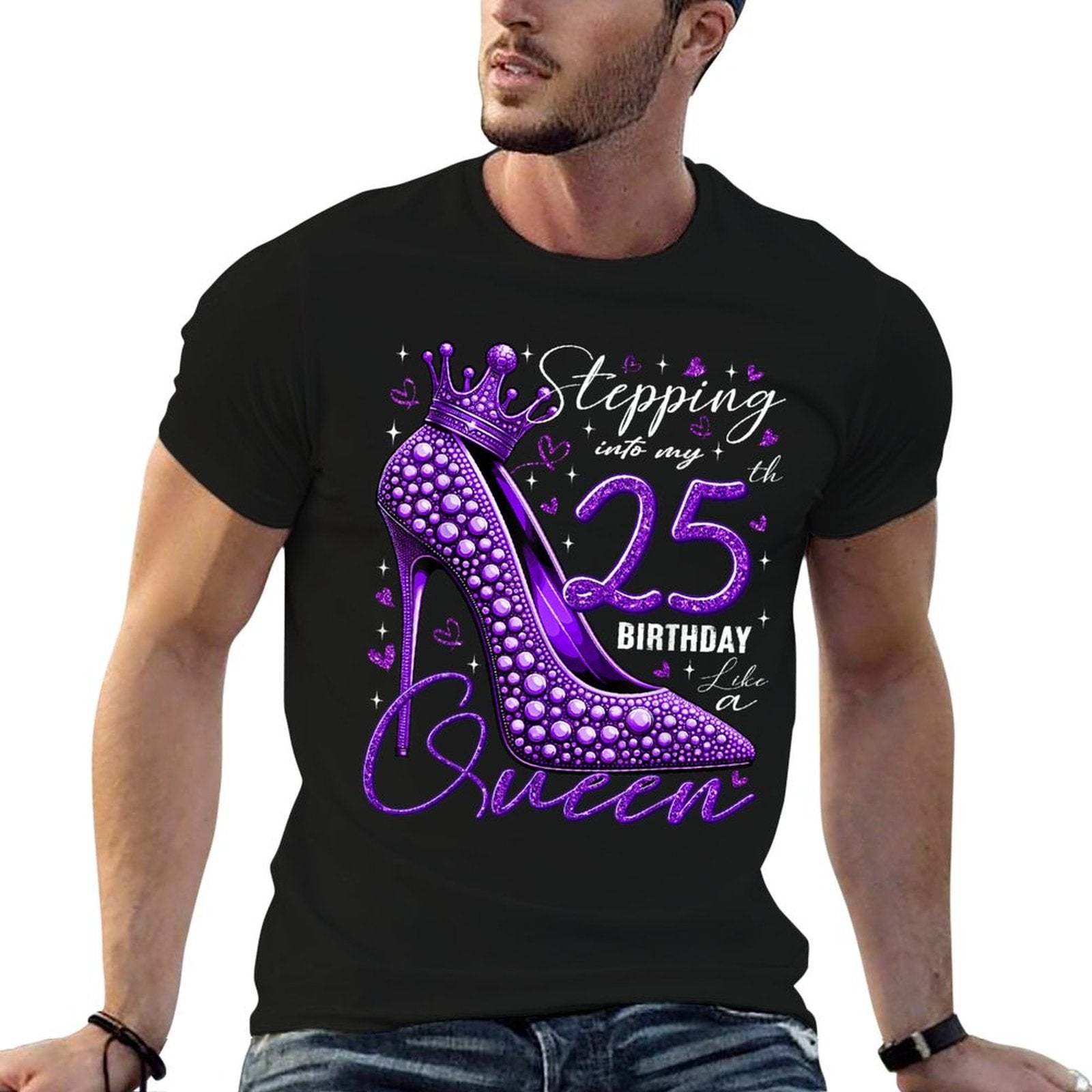 25 Year Old Gifts High Heels Stepping Into My 25th Birthday  Lightweight T-Shirt