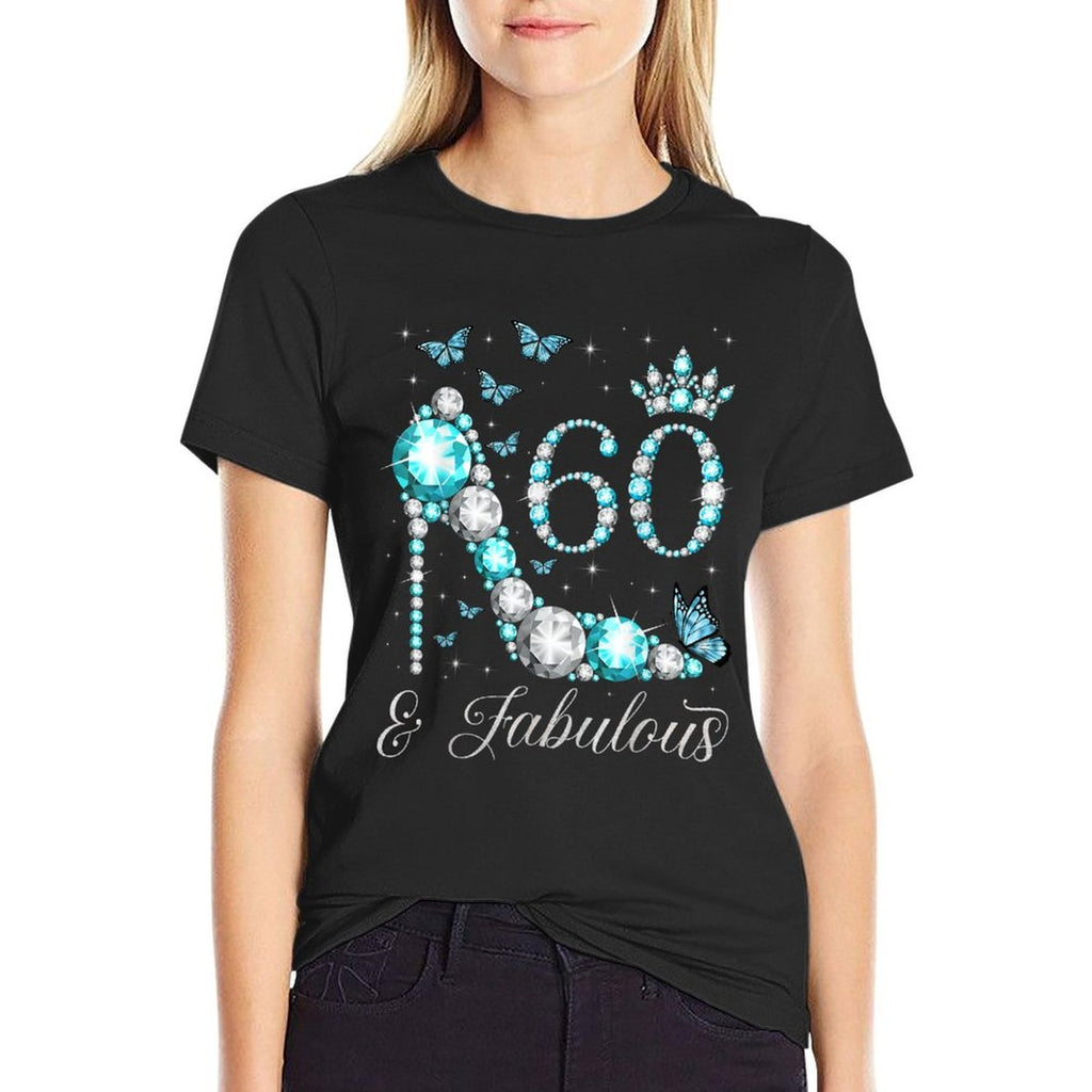 60 & Fabulous 60 Years Old 60th Birthday Queen  Tagless Design T-Shirt