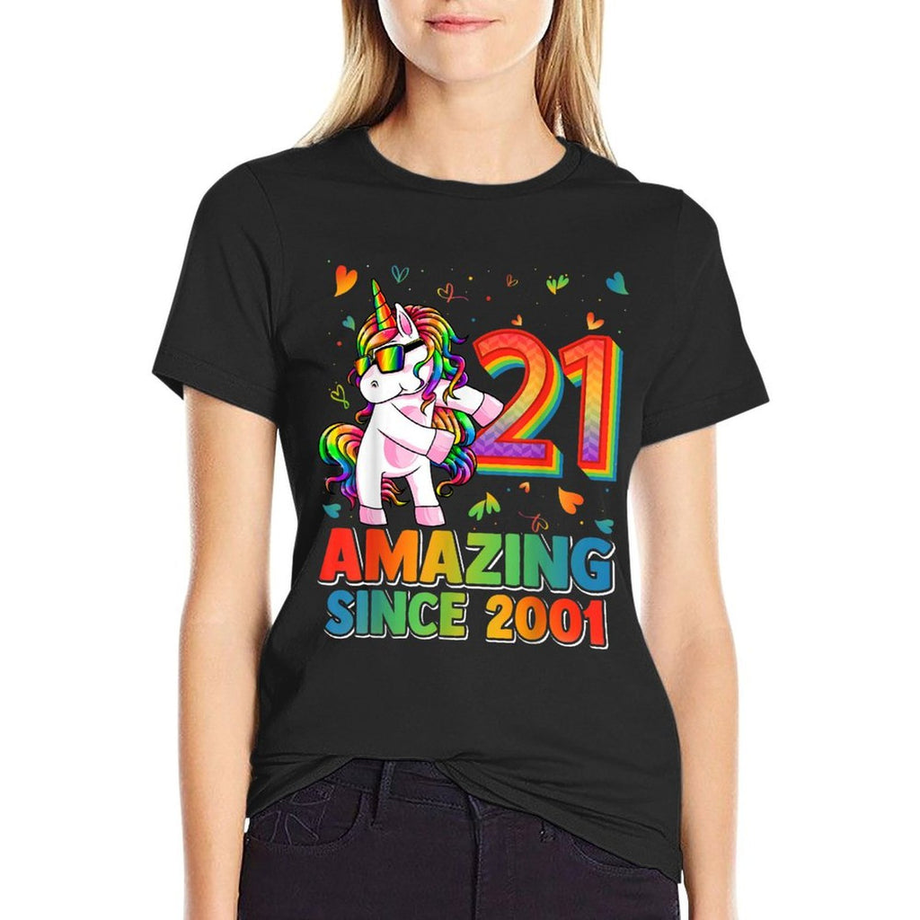 21 Years Old Unicorn Flossing 21st Birthday Unicorn Party  Odor-resistant T-Shirt