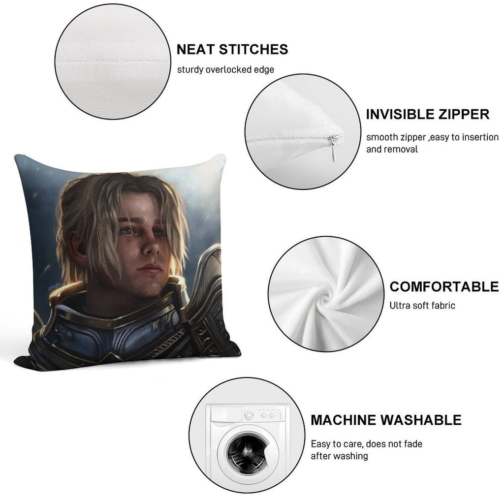 Anduin Wrynn Soft Gift Ready Throw Pillow
