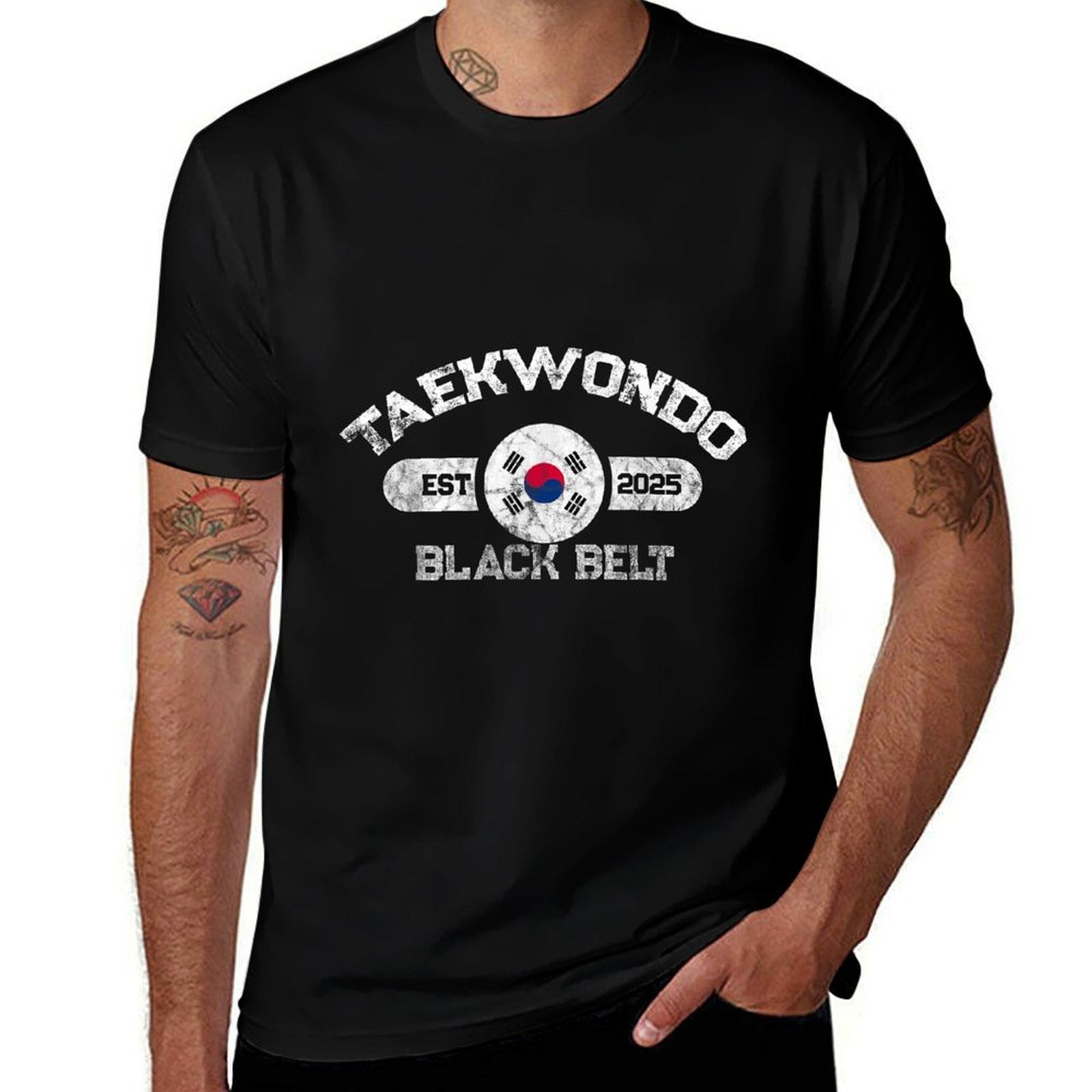 2025 Taekwondo Black Belt Achievement Korean Design  Lightweight T-Shirt