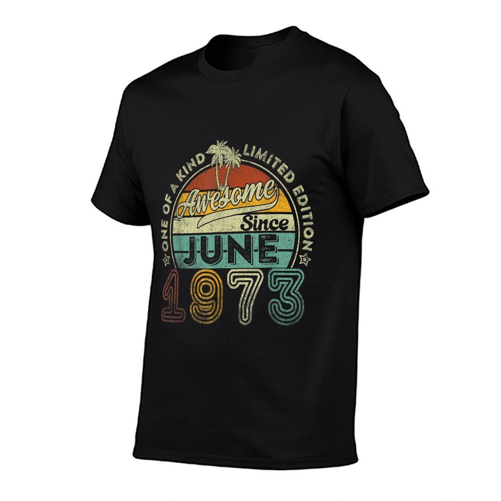 50 Year Old Awesome Since June 1973 50th Birthday  Summer-ready Fabric T-Shirt
