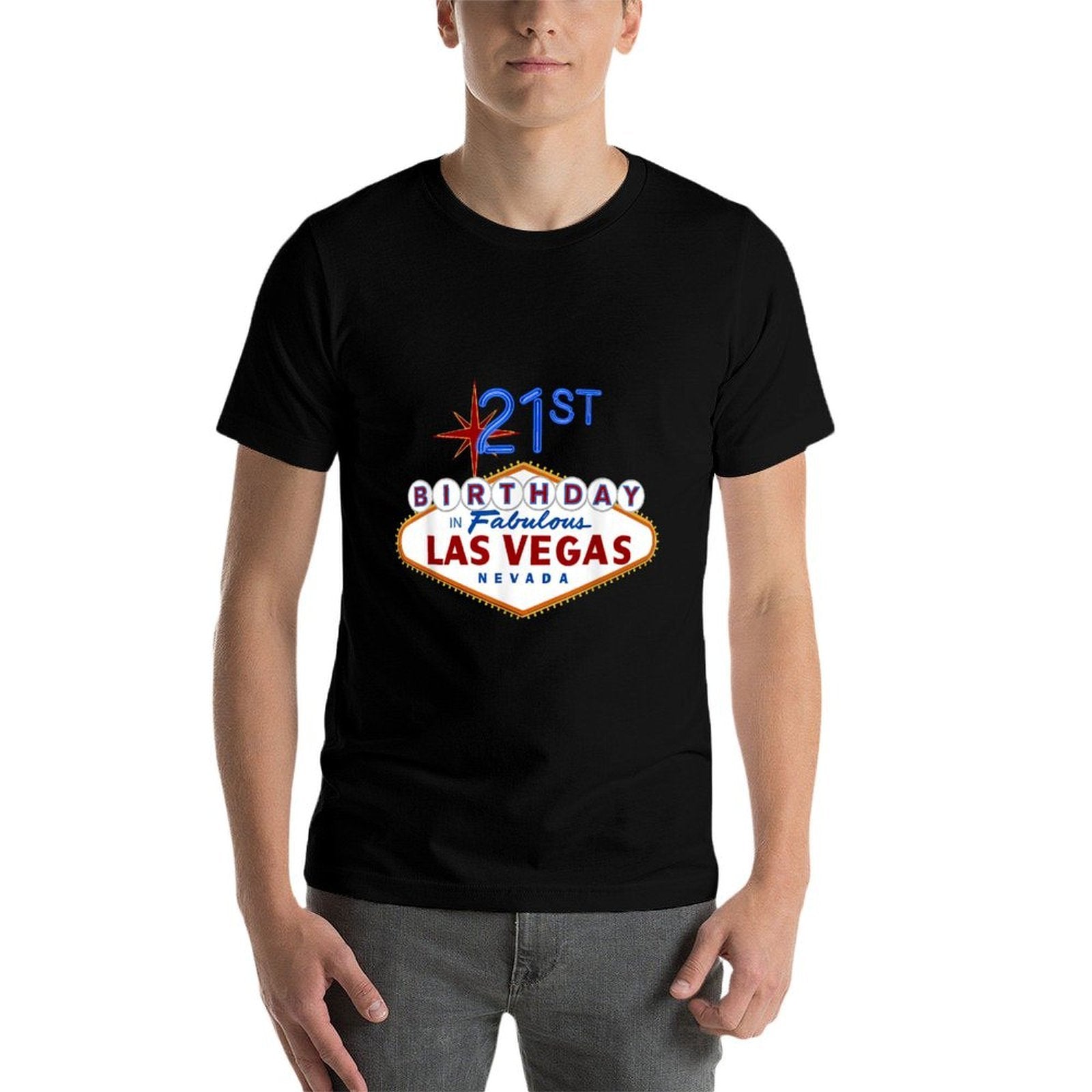 21st Birthday in Las Vegas Classic Sign Souvenir T  Vintage-inspired T-Shirt