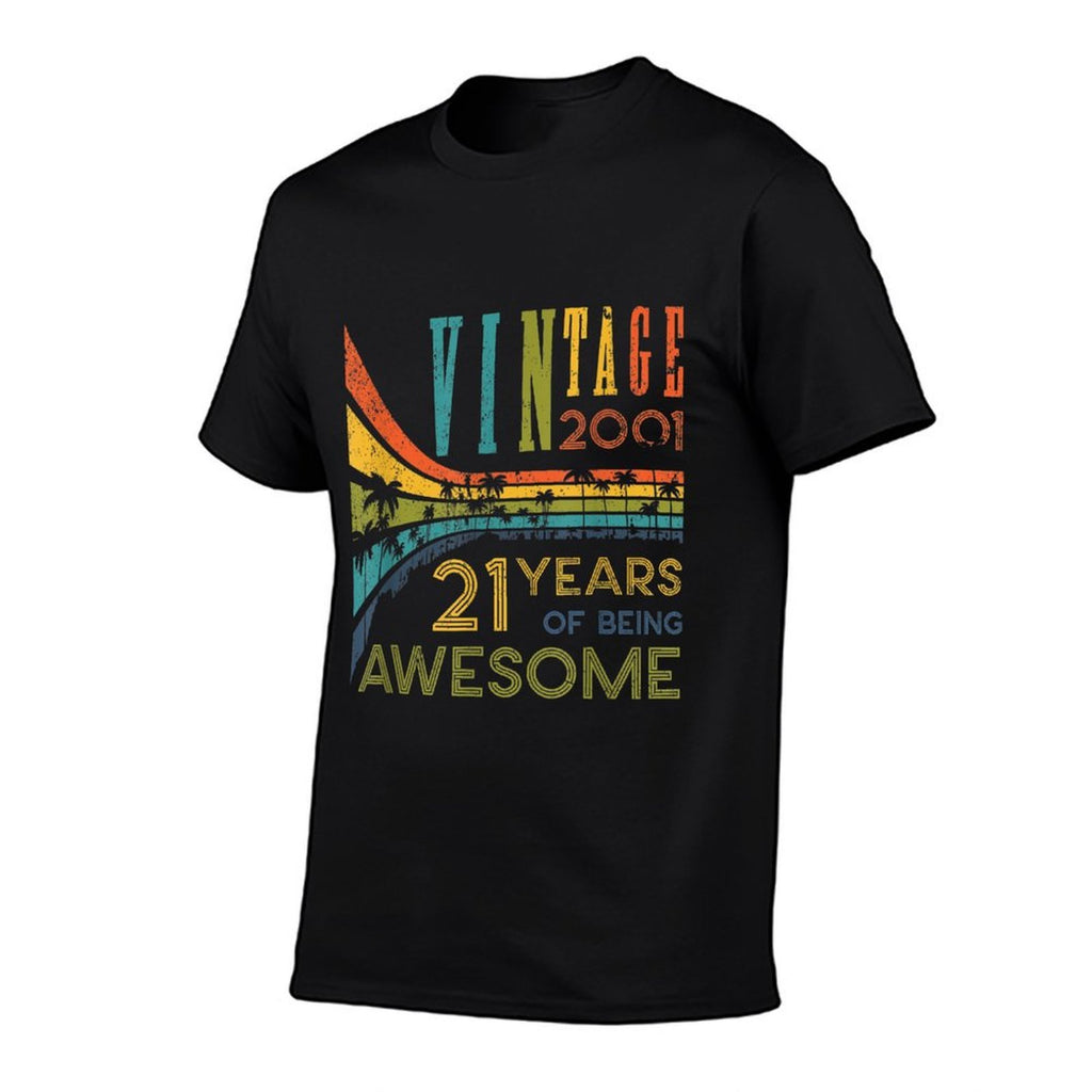 21 Year Old Of Being Awesome Vintage 2001 21st Birthday  Easy-care T-Shirt