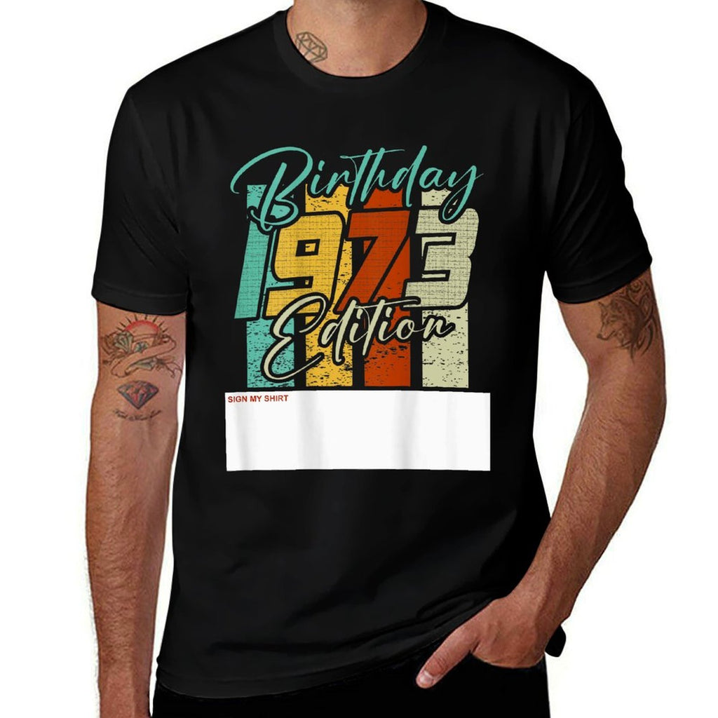 50th Birthday Limited 1973 Edition Retro Fun Backprint  Relaxed-fit T-Shirt