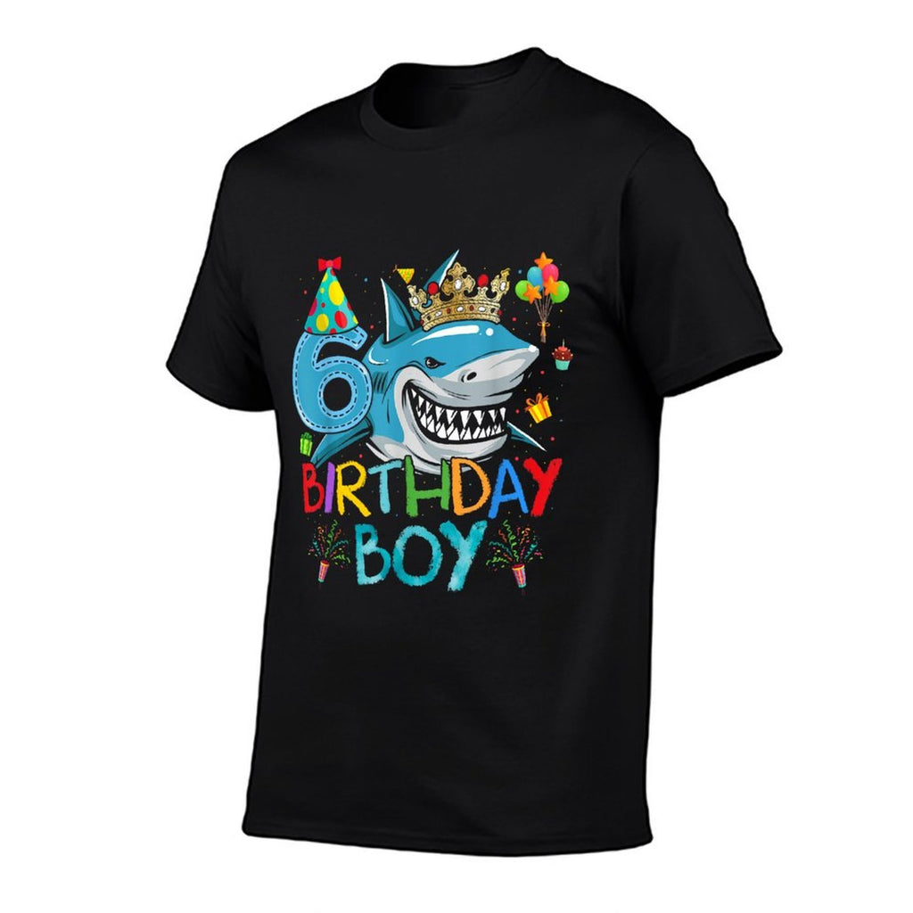6th Birthday Shark Ocean Theme Party 6 Years Old For Boy  Slim-fit Cut T-Shirt