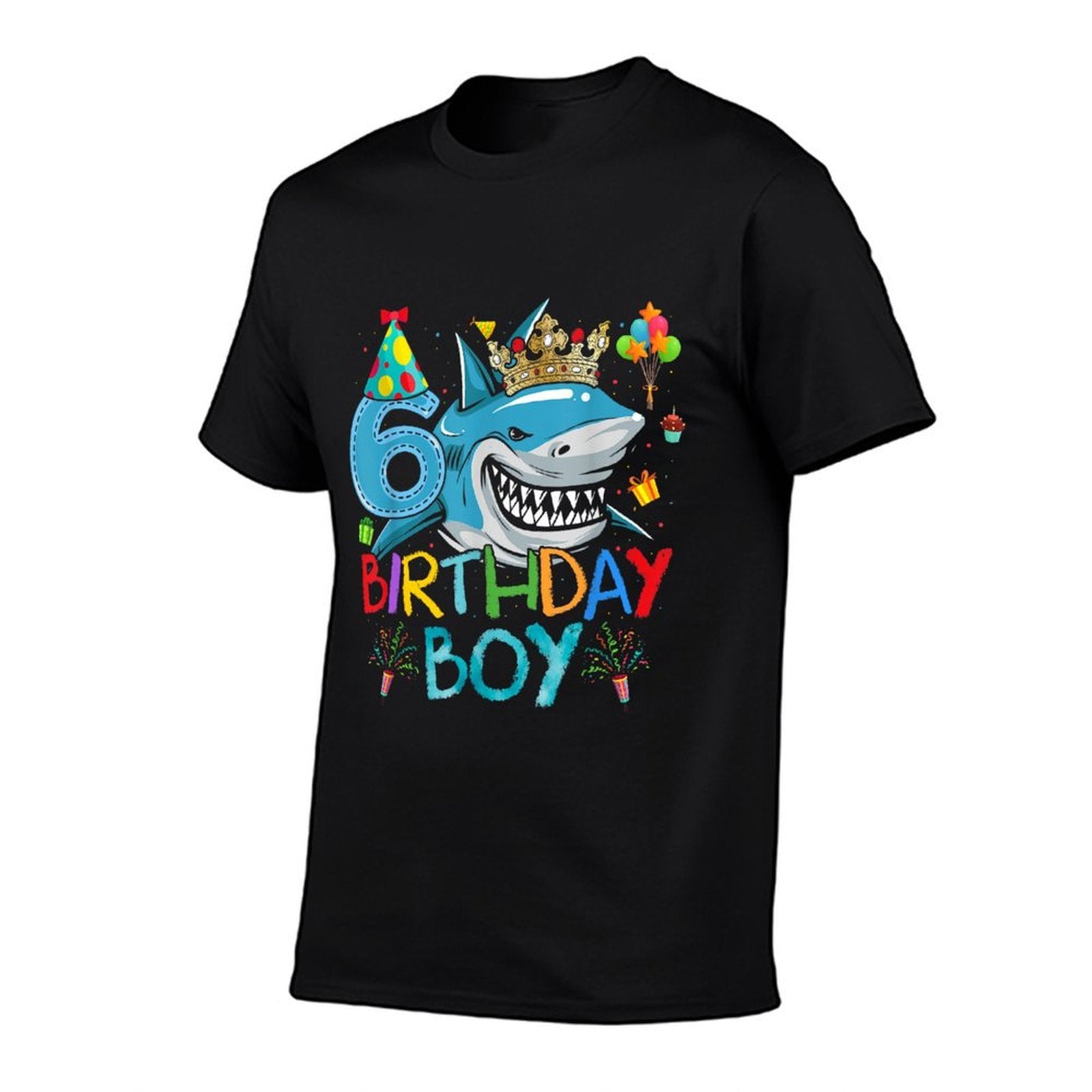 6th Birthday Shark Ocean Theme Party 6 Years Old For Boy  Slim-fit Cut T-Shirt