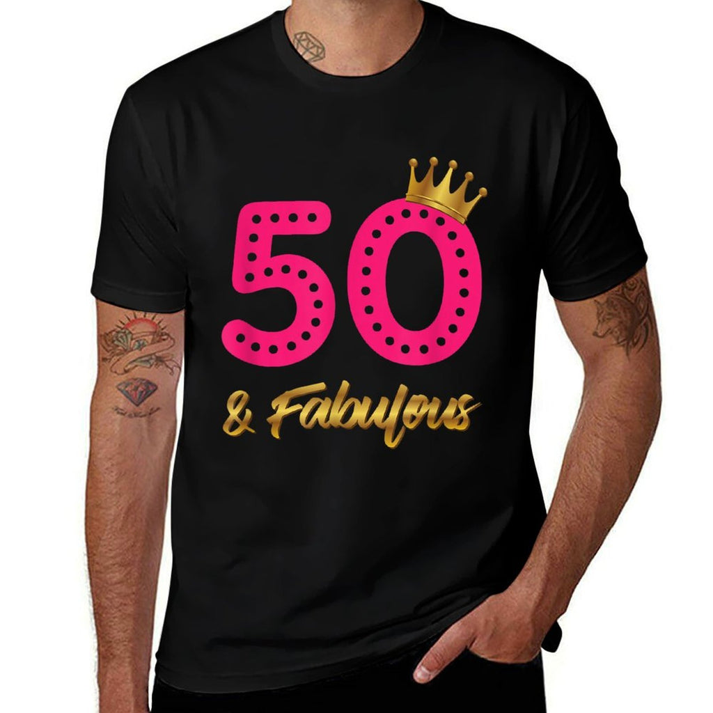 50 & Fabulous T - 50th Birthday Present  Slim-fit Cut T-Shirt
