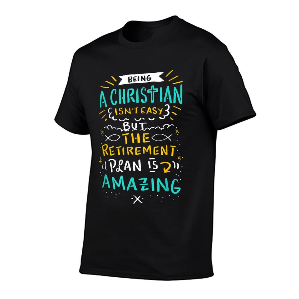 Amazing Retirement Plan - Funny Church & Christian Gift  Ribbed Collar T-Shirt