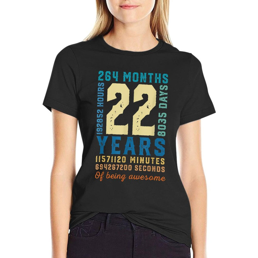 22 Years Of Being Awesome Vintage 22 Years Old 22nd Birthday  Cotton T-Shirt
