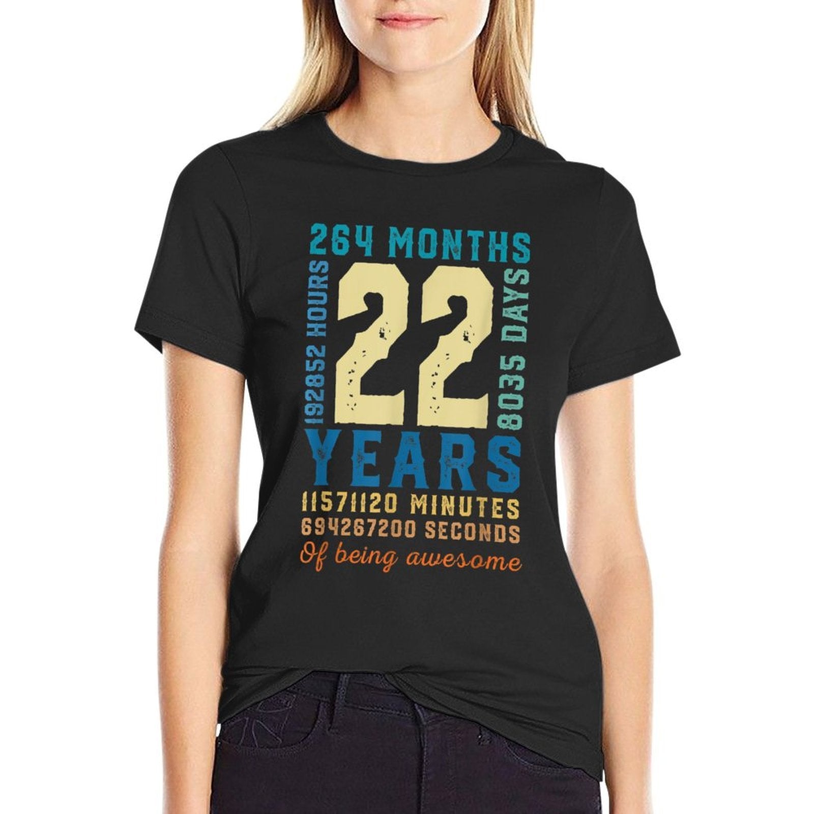 22 Years Of Being Awesome Vintage 22 Years Old 22nd Birthday  Cotton T-Shirt